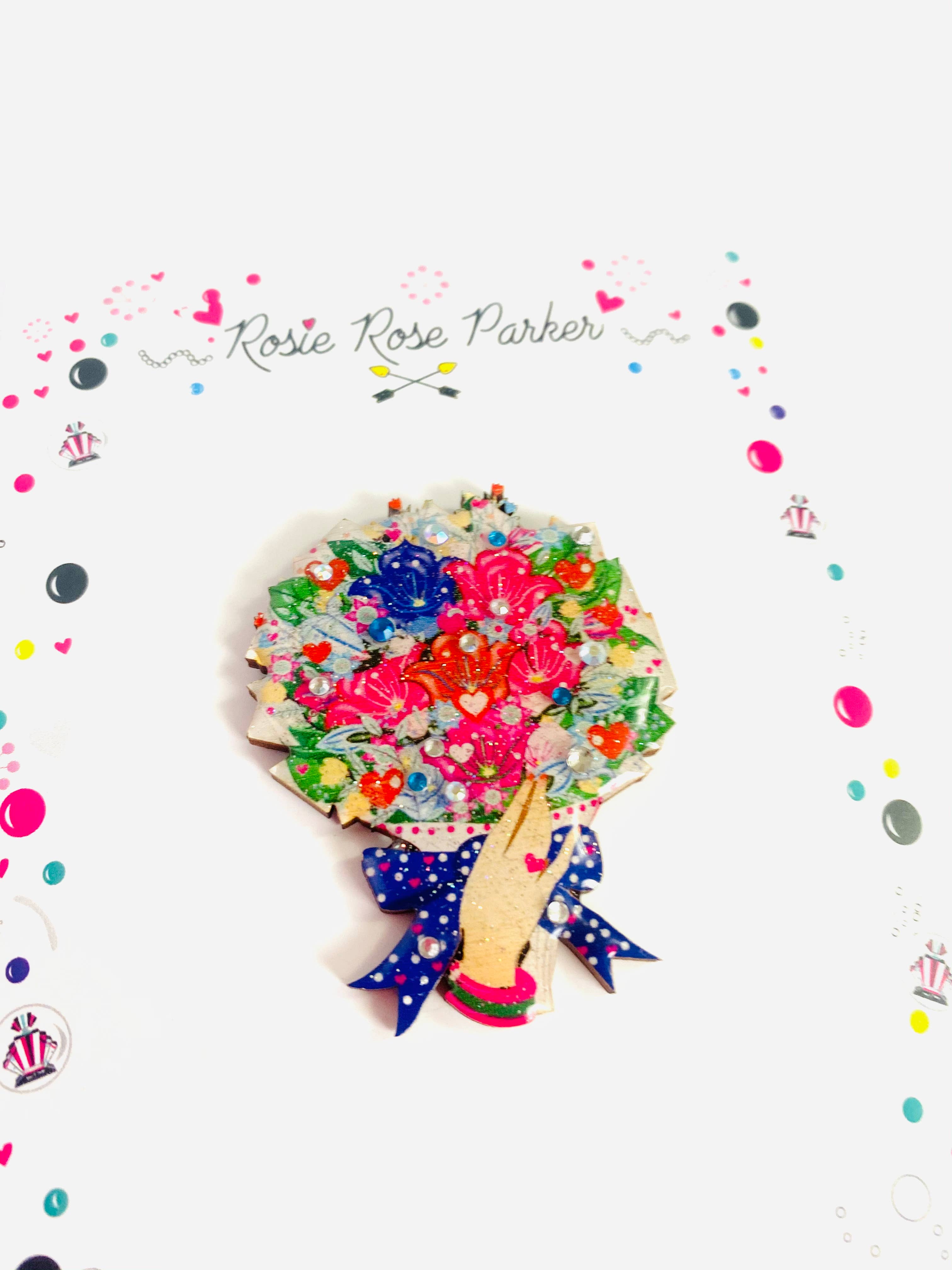 Bouquet of Flowers Brooch by Rosie Rose Parker