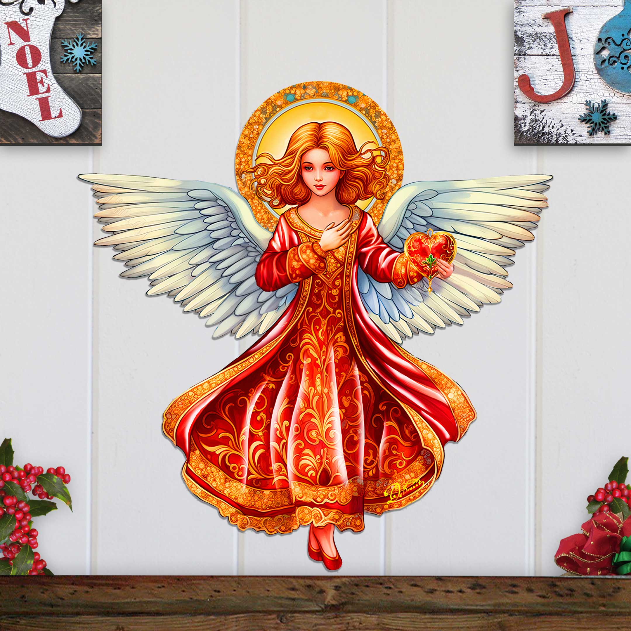 Angel with Love Holiday Door Decor by G. Debrekht - Nativity Holiday Decor - 8652816H