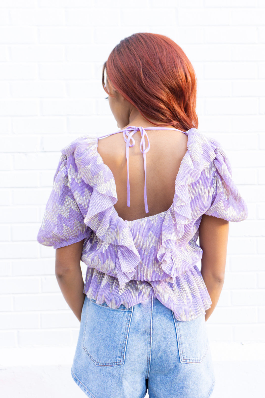 "Agatha" Lurex Pleated blouse