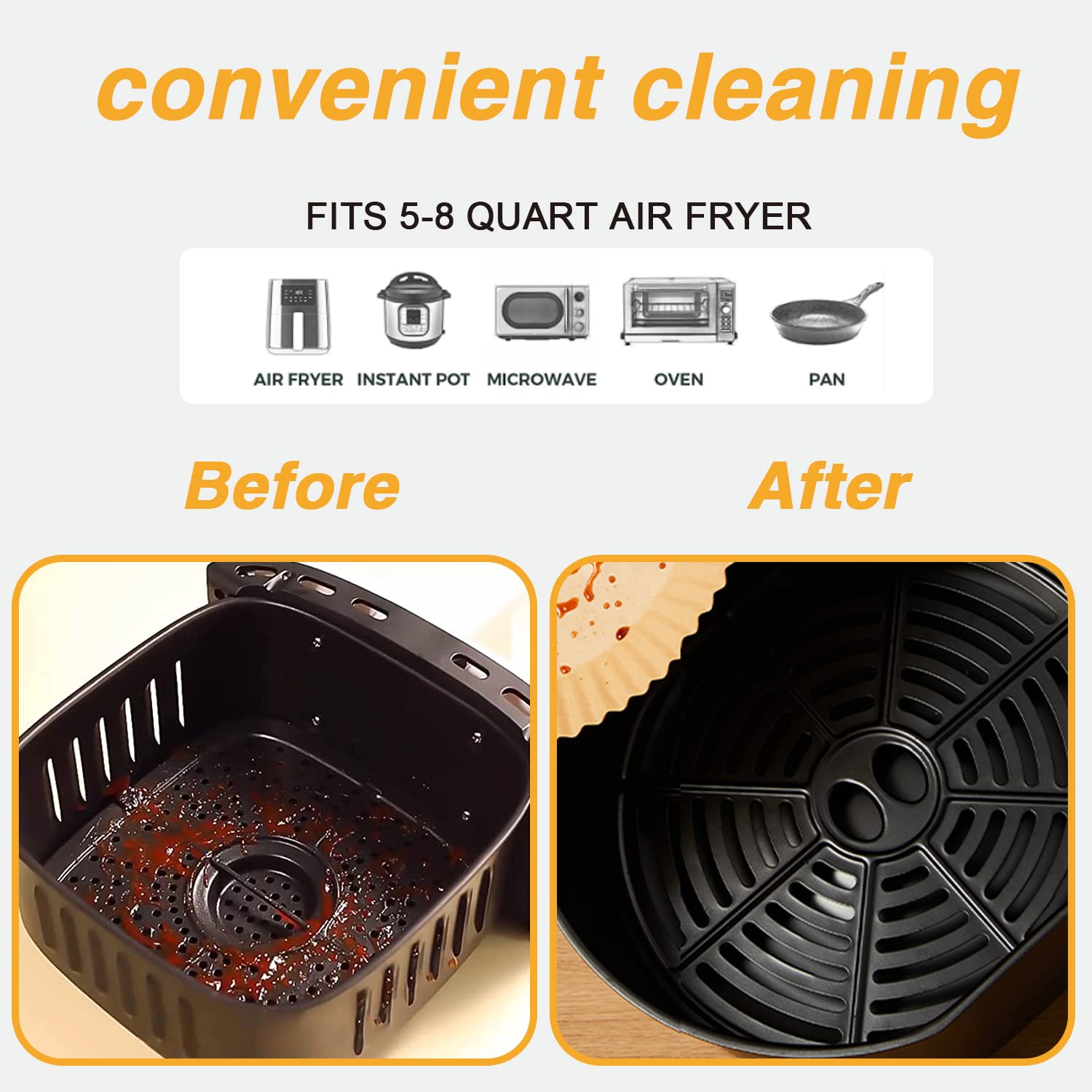 Ailun Air Fryer Paper Liners 8inch, 100PCS Non-Stick Parchment Paper,Oil Resistant,Disposable Food Grade Free of Bleach Paper Round for 5-8 QT Air Fryer Baking Roasting Microwave