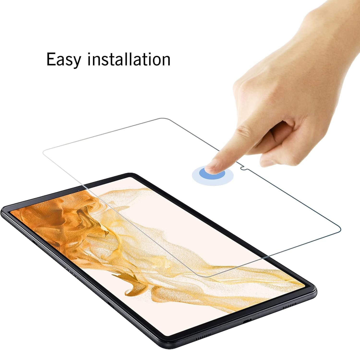 Ailun Screen Protector for Galaxy Tab S8 Plus/S7 FE/S7+, 12.4 inch 2Pack Tempered Glass 9H Hardness 2.5D Edge Ultra Clear Anti Scratch Case Friendly