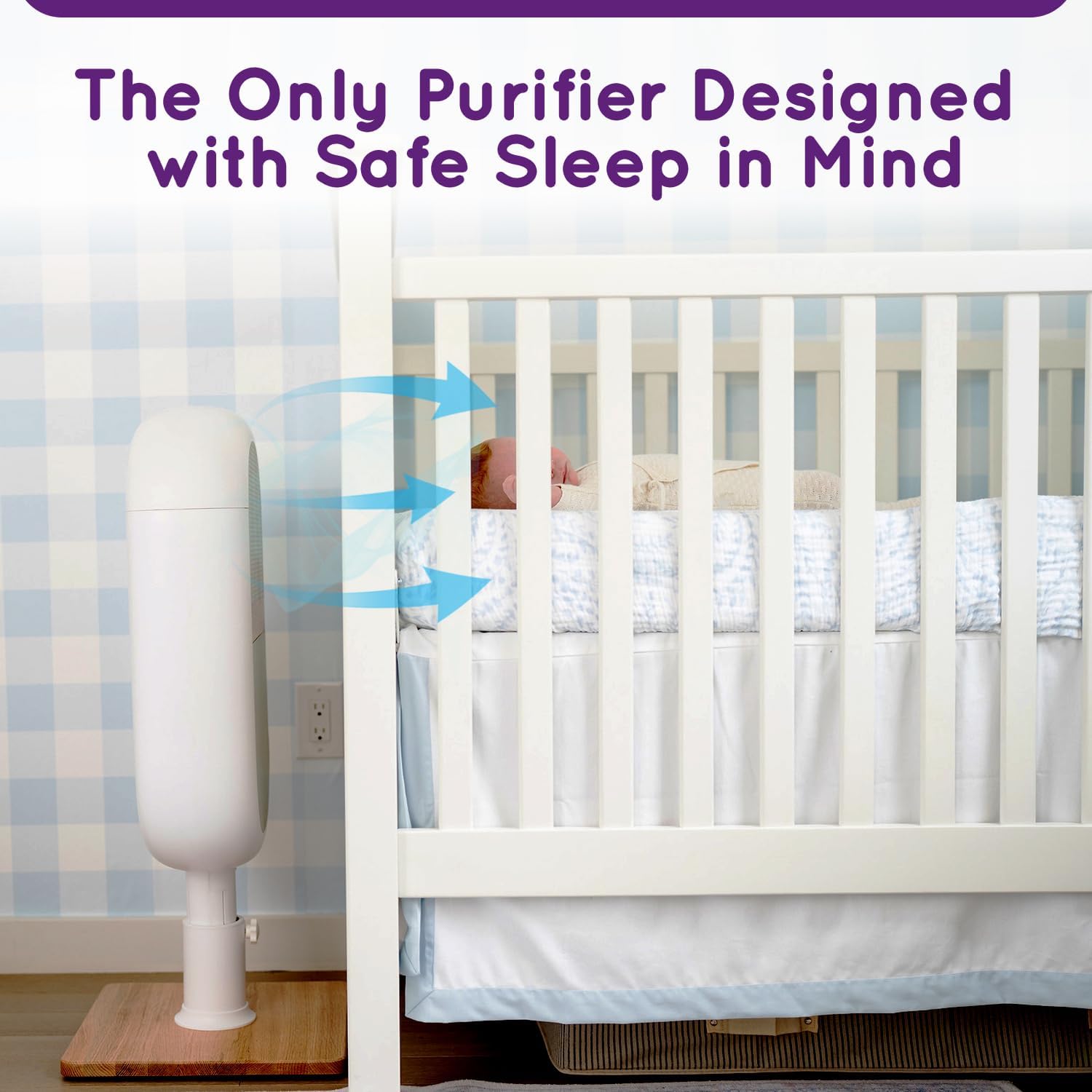 Air Purifier for Baby | Proprietary Safe-Sleep Design | Medical-Grade HEPA Filtration | Laser-Accurate Air Quality & Temp Sensors | Smart Parent-Approved Features