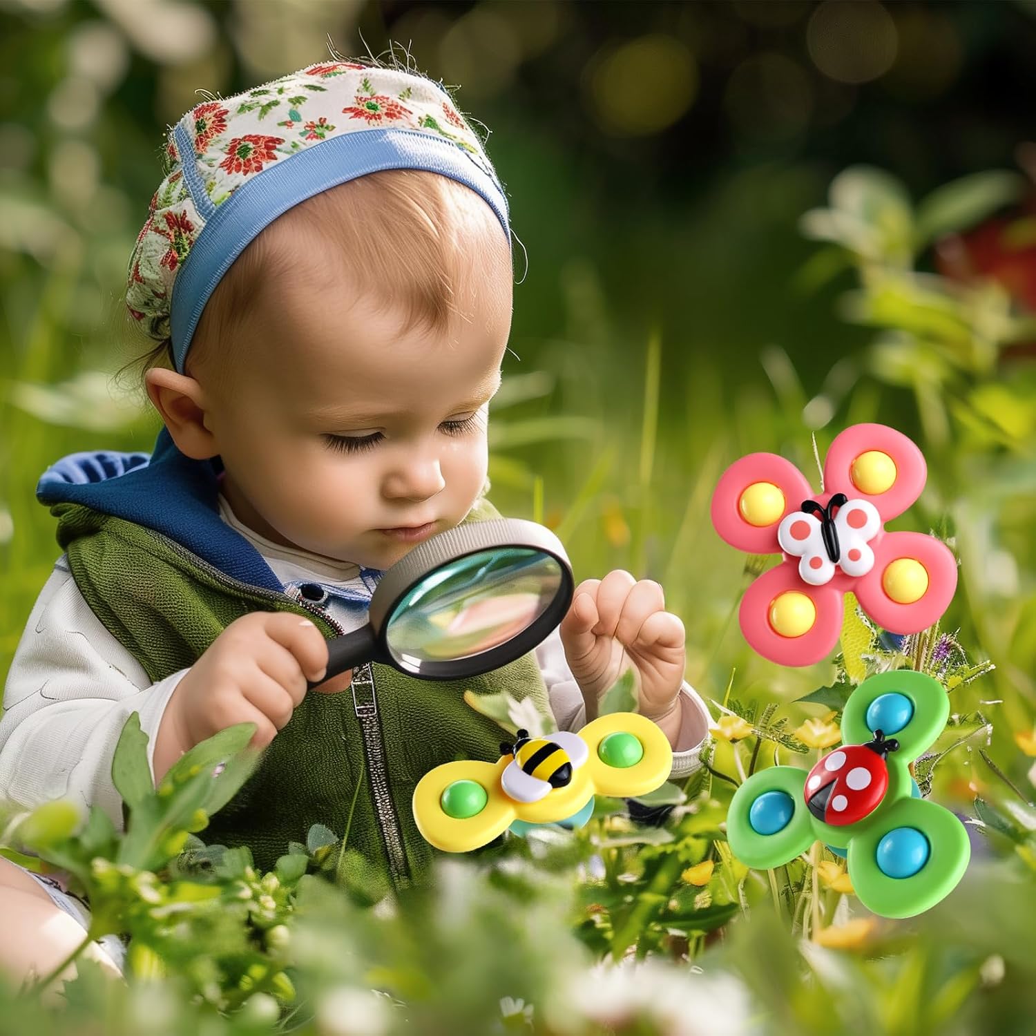 ALASOU 3PCS Suction Cup Spinner Toys for 1 Year Old Boy Girl|Spinning Top Baby Toys 12 18 Months|1 2 Year Old Boy Birthday Gift|Baby Bath Toy for Kids Ages 1-3|Sensory Toy for Toddlers 1-3