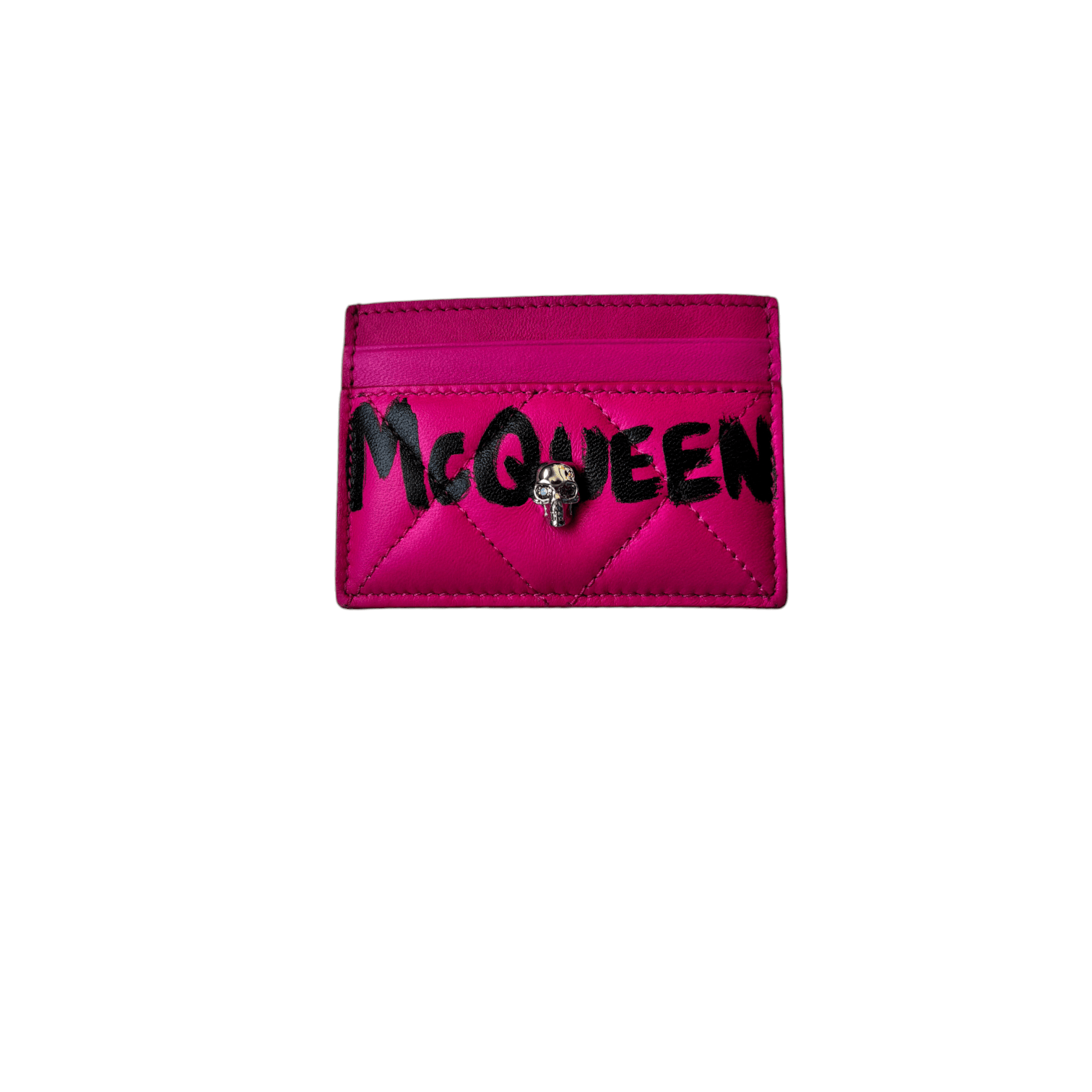 Alexander McQueen Quilted Leather McQueen Graffiti Card Holder