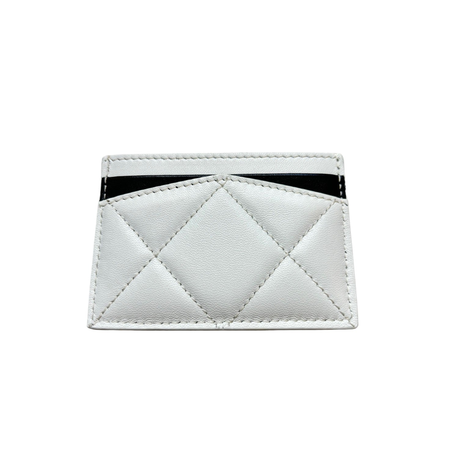 Alexander McQueen Quilted Leather White/Black Card Holder