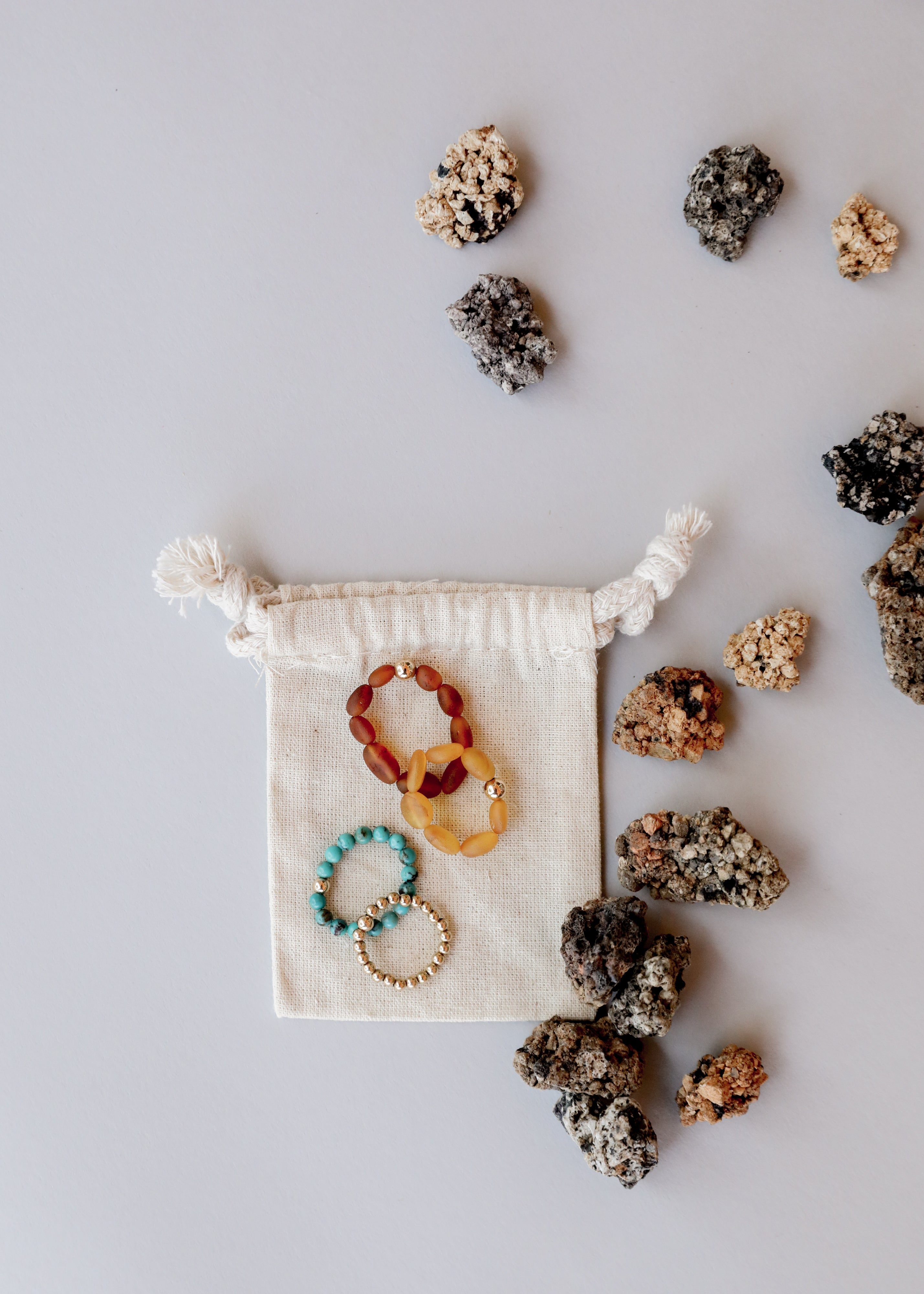 14k Gold Filled || Beaded Stretch Ring || Stackable