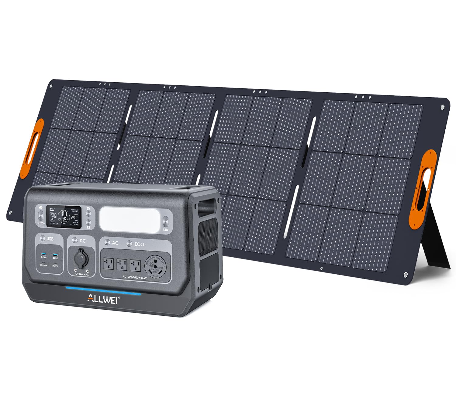 ALLWEI Portable Power Station 300W, 280Wh Solar Generator with 110V Pure Sine Wave AC Outlet, Backup Lithium Battery Generator for CPAP Outdoor RV Camping Emergency Home Use