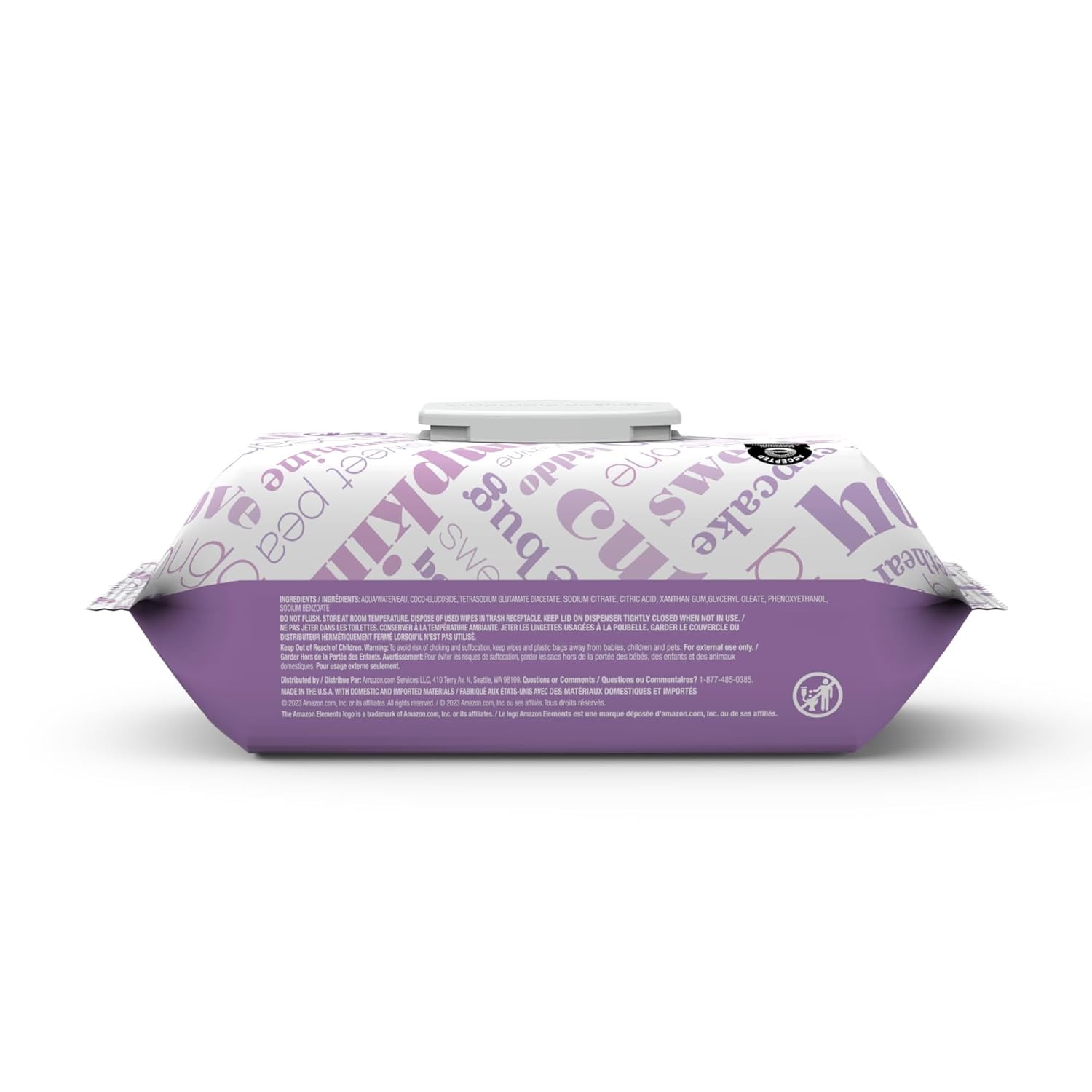 Amazon Elements Baby Wipes, Sensitive, 810 Count, Flip-Top Packs, Pack of 9