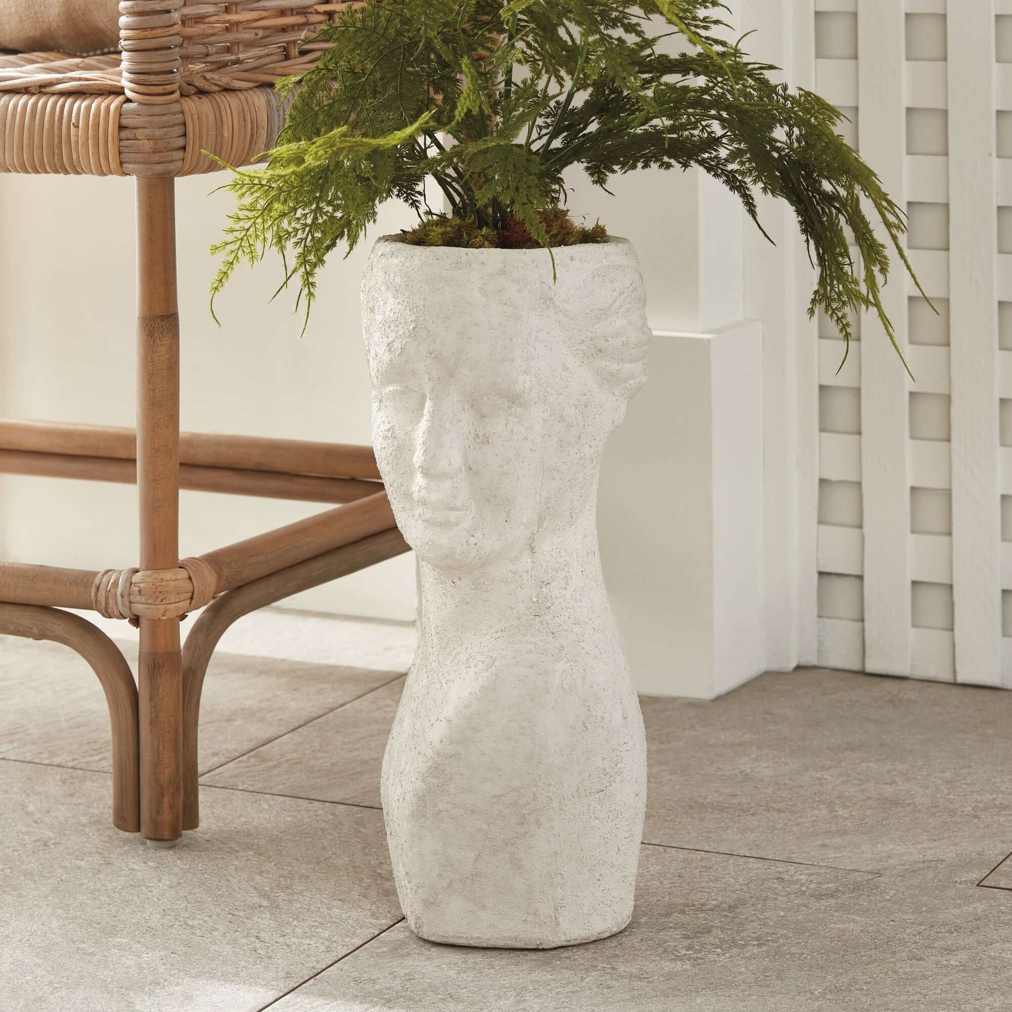Ancient Female Bust Planter Outdoor Decor