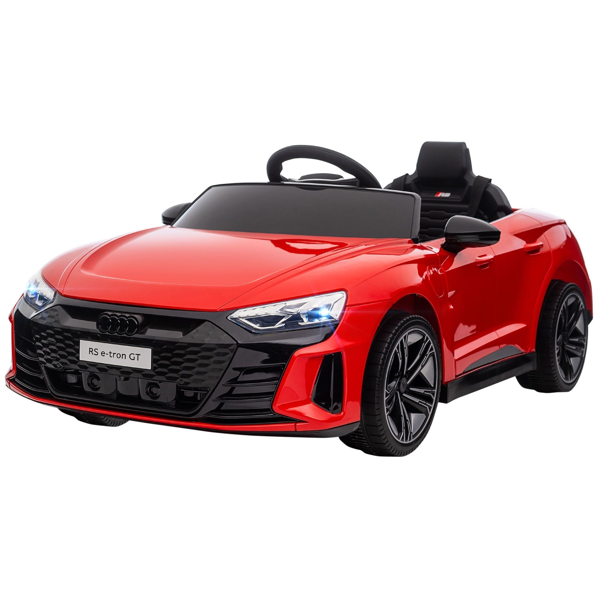 Aosom Kids Ride on Car, 12V Licensed Audi RS E-tron GT 3.1 MPH Electric Car for Kids, Ride-on Toy for Boys and Girls with Remote Control, 4 Wheels with Suspension, Horn, Music, Lights, Red