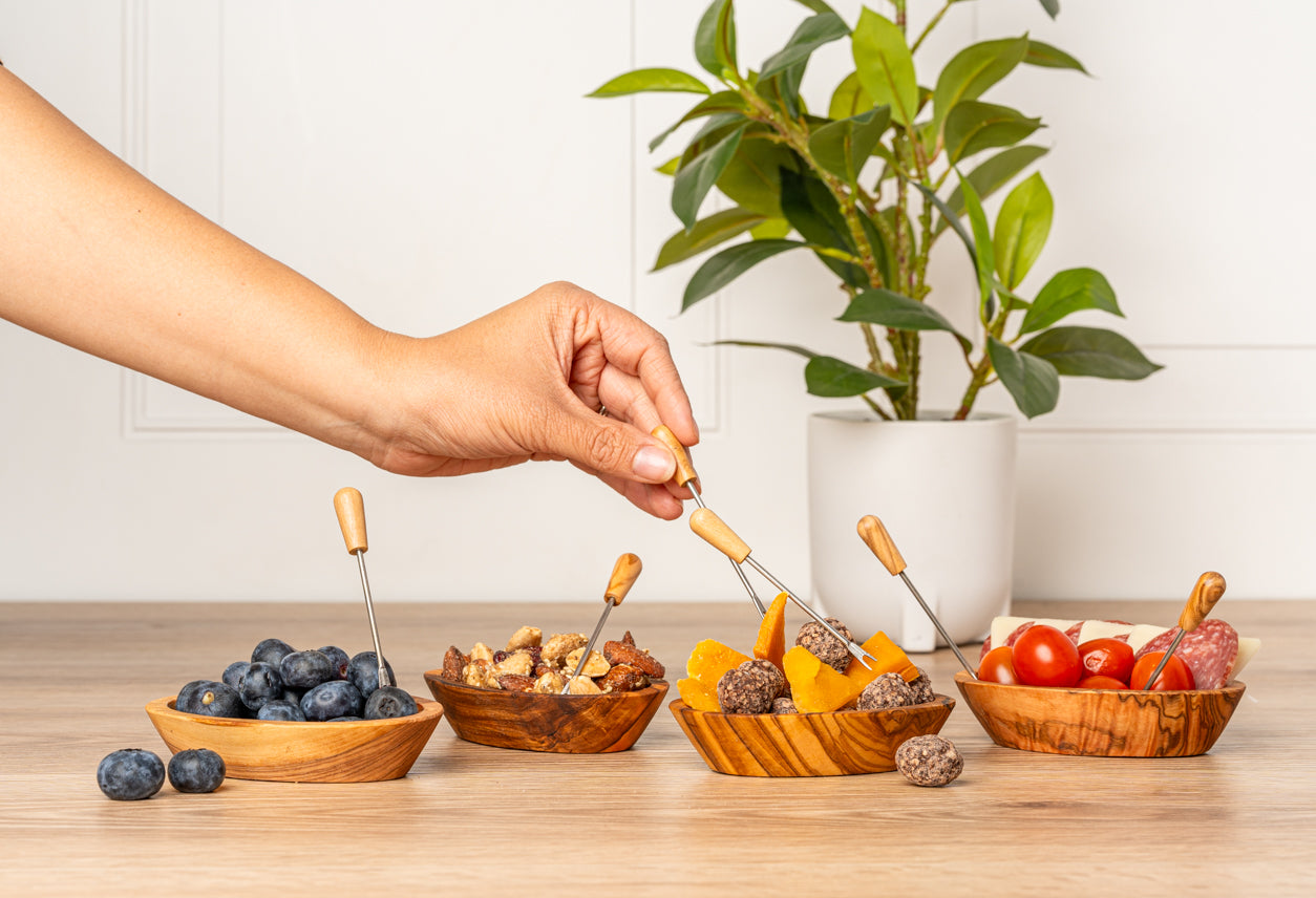 Italian Olivewood Aperitivo Bowls - Set of 4 by Verve Culture