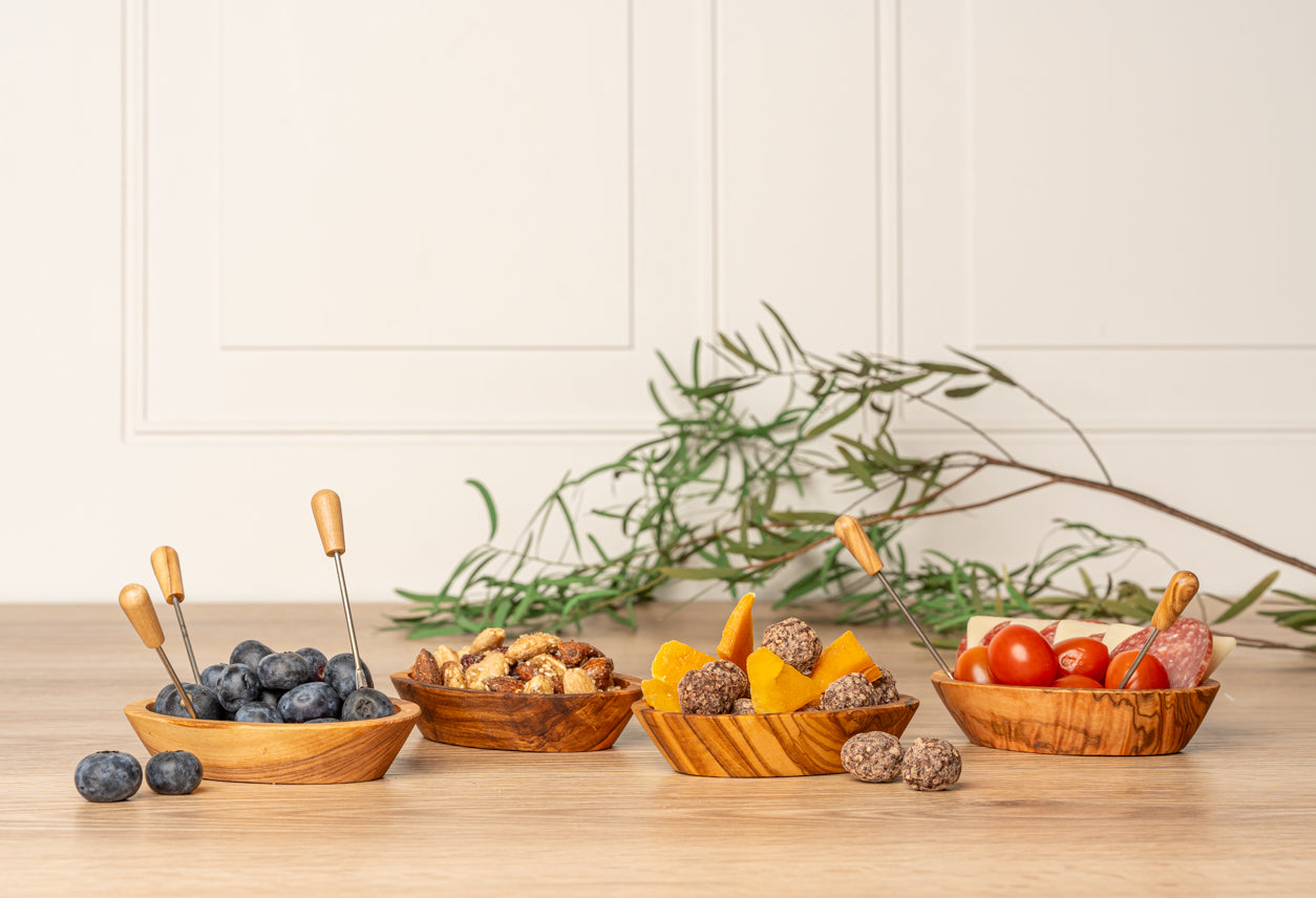 Italian Olivewood Aperitivo Forks - Set of 6 by Verve Culture