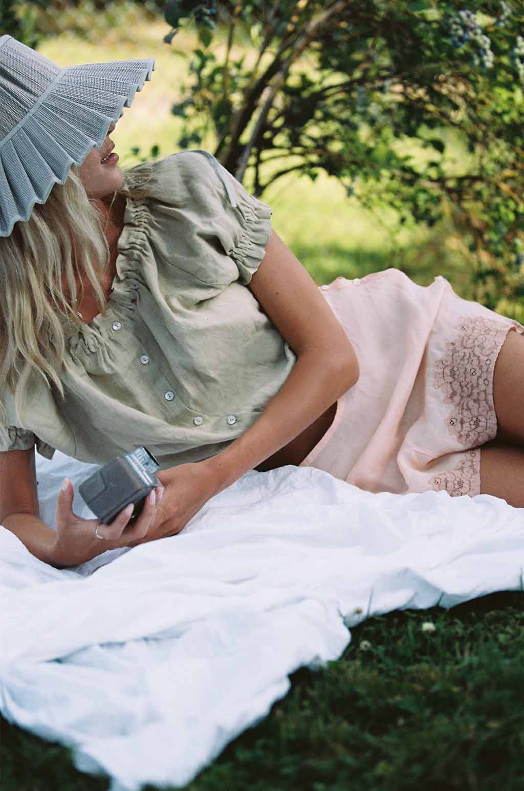 Arizona Top - Sage linen ruffle top