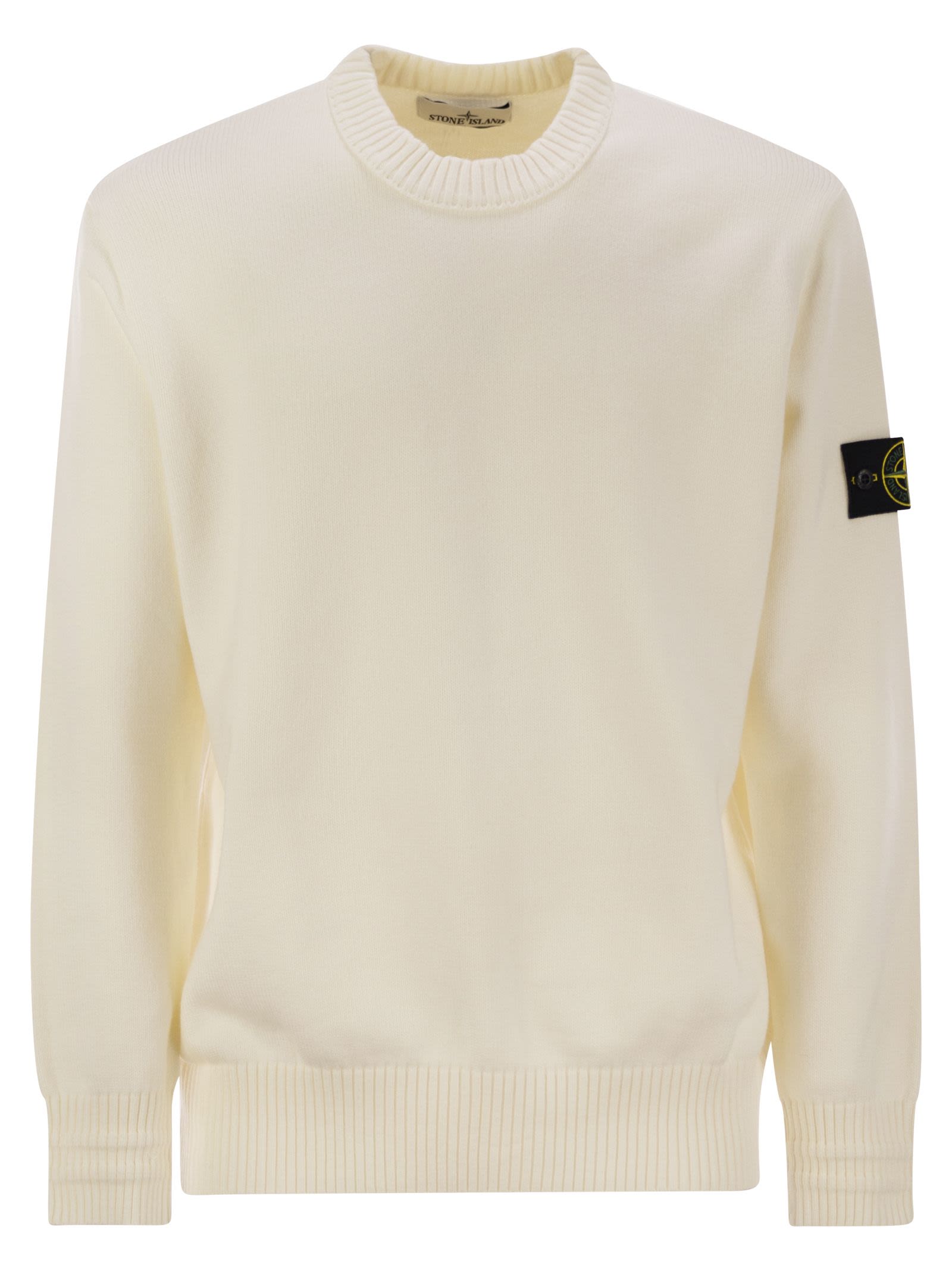 Stone Island Men Cotton-Blend Crew-Neck Jumper