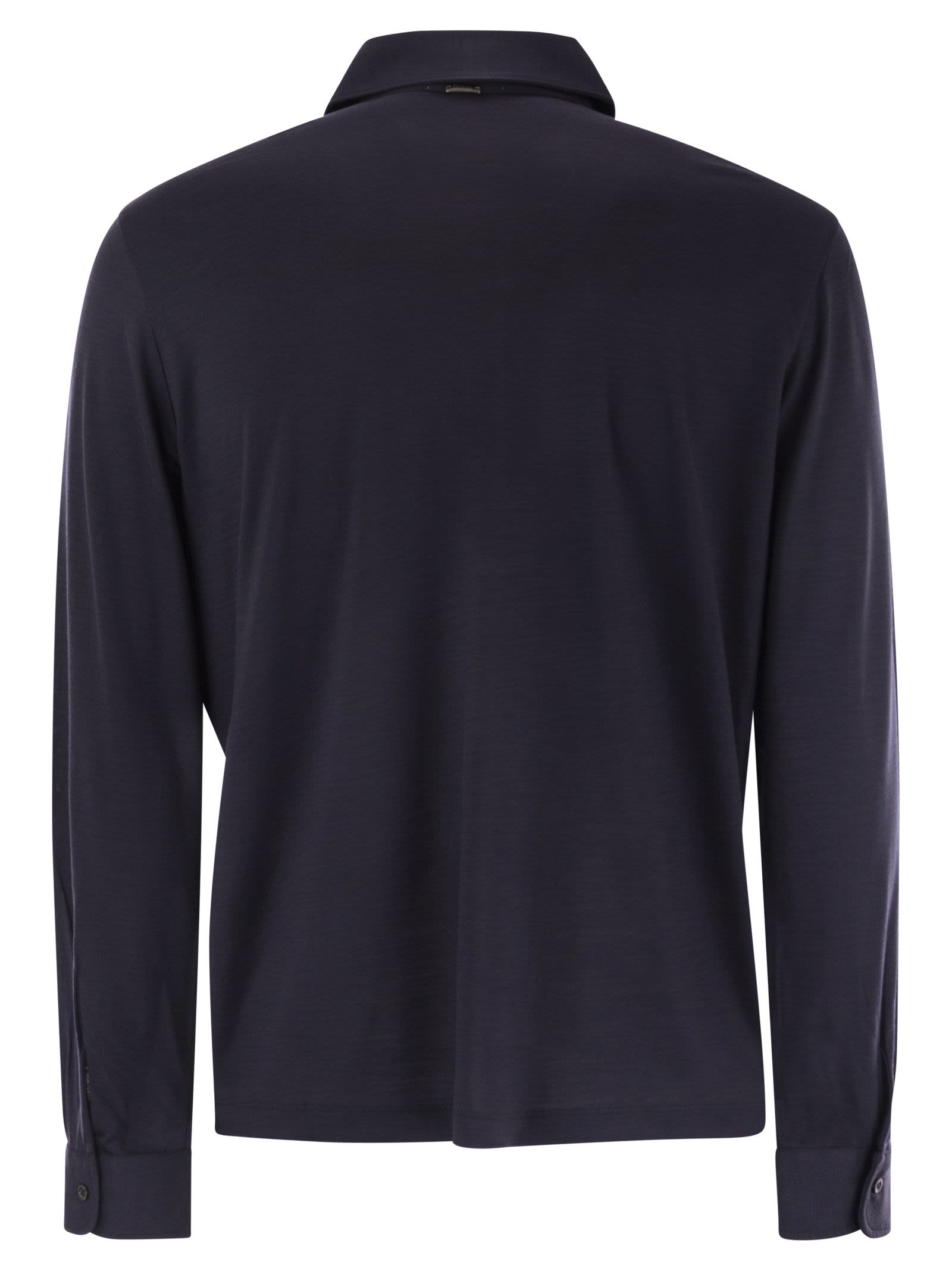 Herno Men Resort Polo Shirt In Soft Wool Knit