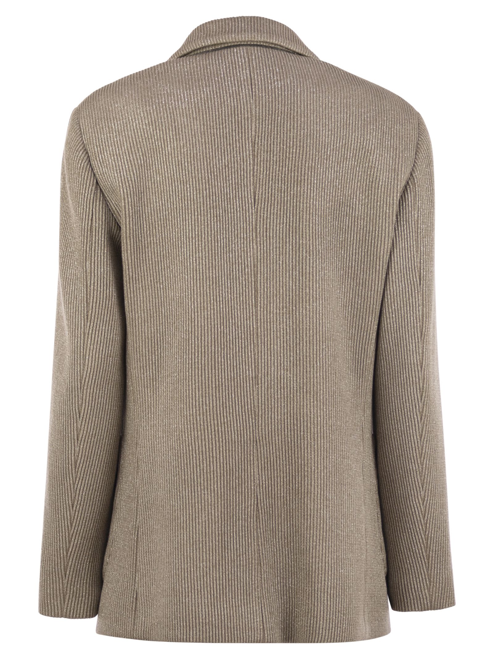 Brunello Cucinelli Women Sparkling English Rib Cotton And Viscose Knitted Jacket With Monili