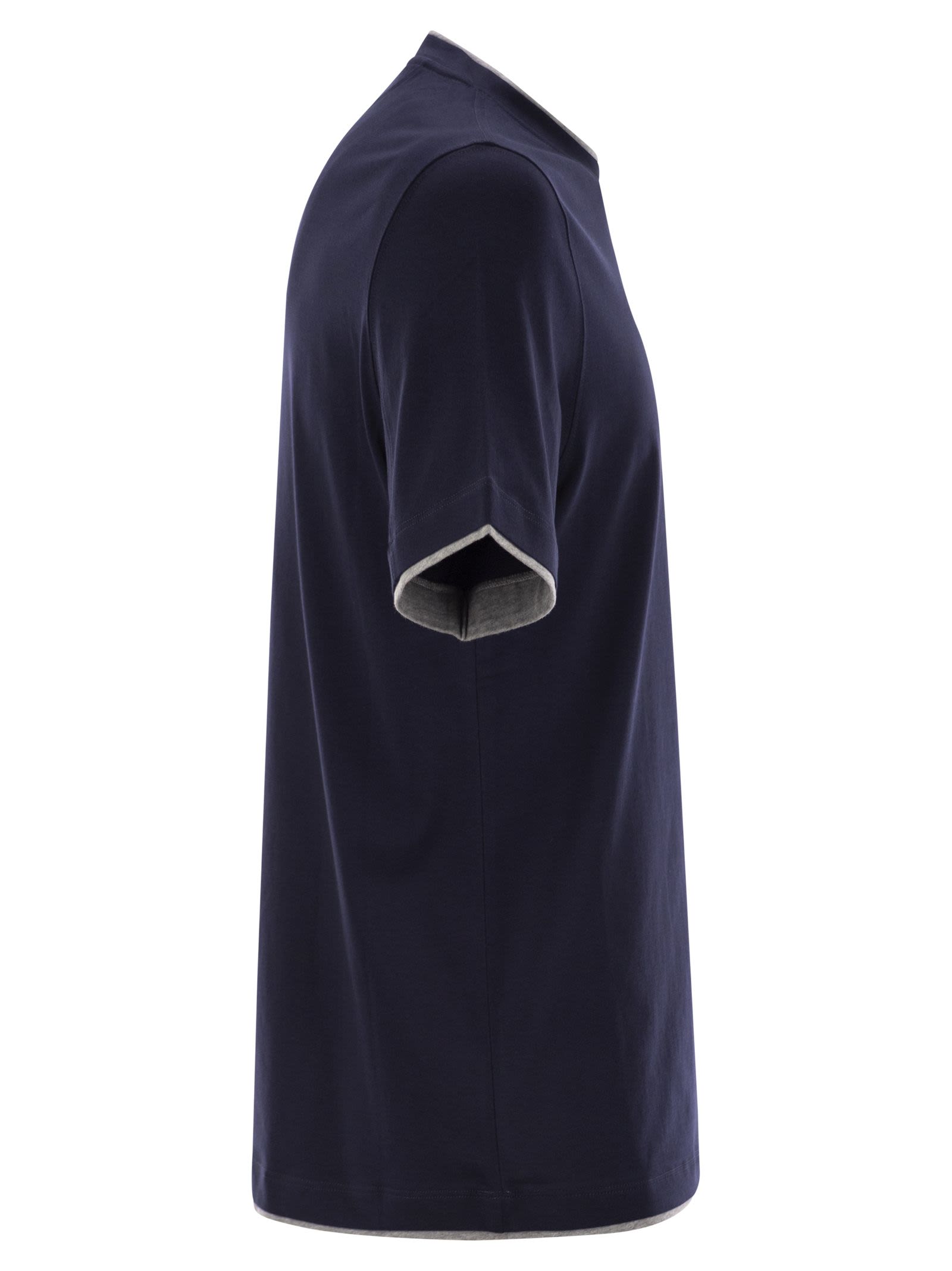 Brunello Cucinelli Men Slim Fit Crew-Neck T-Shirt In Lightweight Cotton Jersey