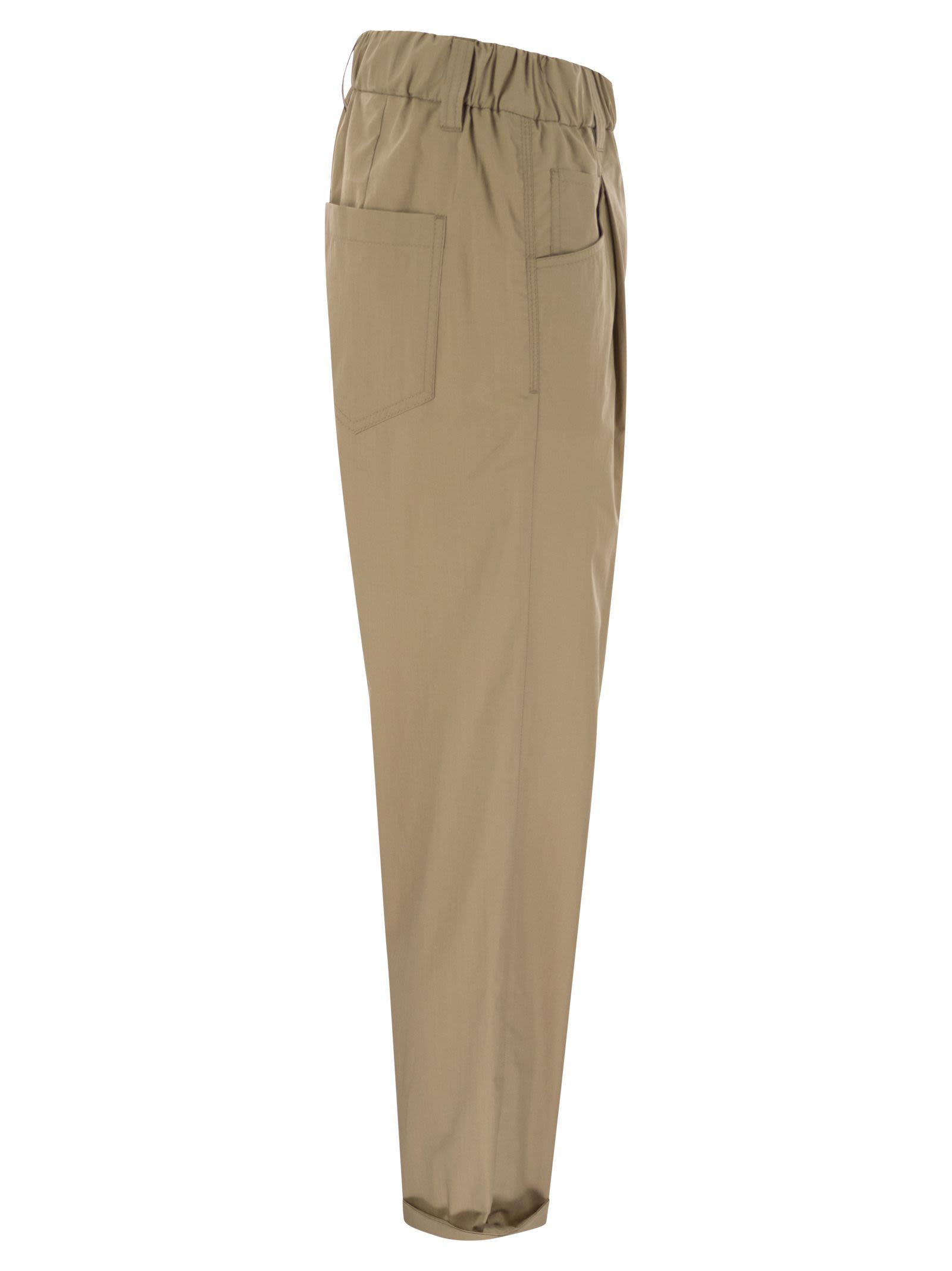 Brunello Cucinelli Women Track Five-Pocket Trousers In Lightweight Poplin With Moniline