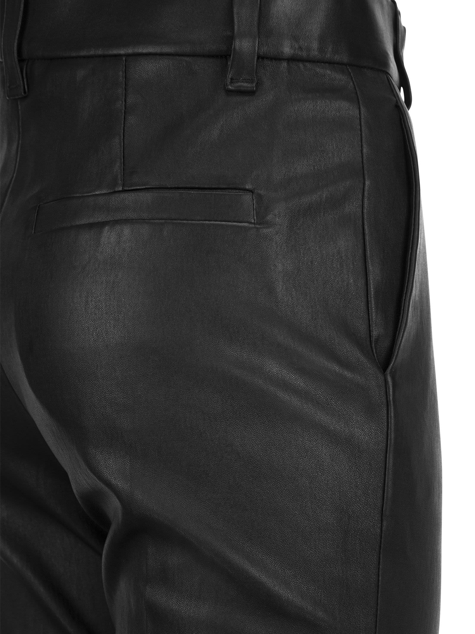 Brunello Cucinelli Women Stretch Nappa Leather Cigarette Trousers