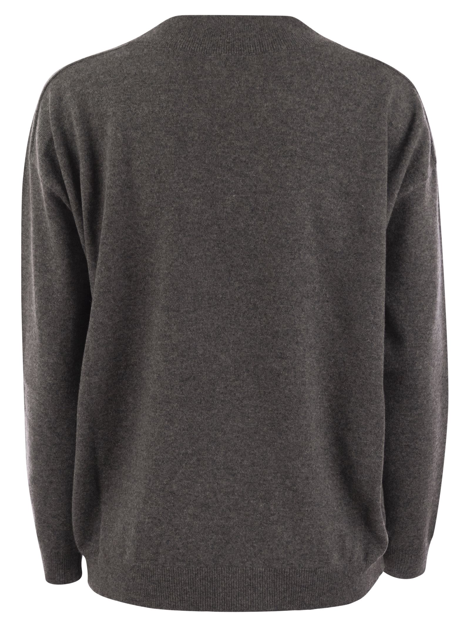 Brunello Cucinelli Women Cashmere Sweater With Shiny Neckline