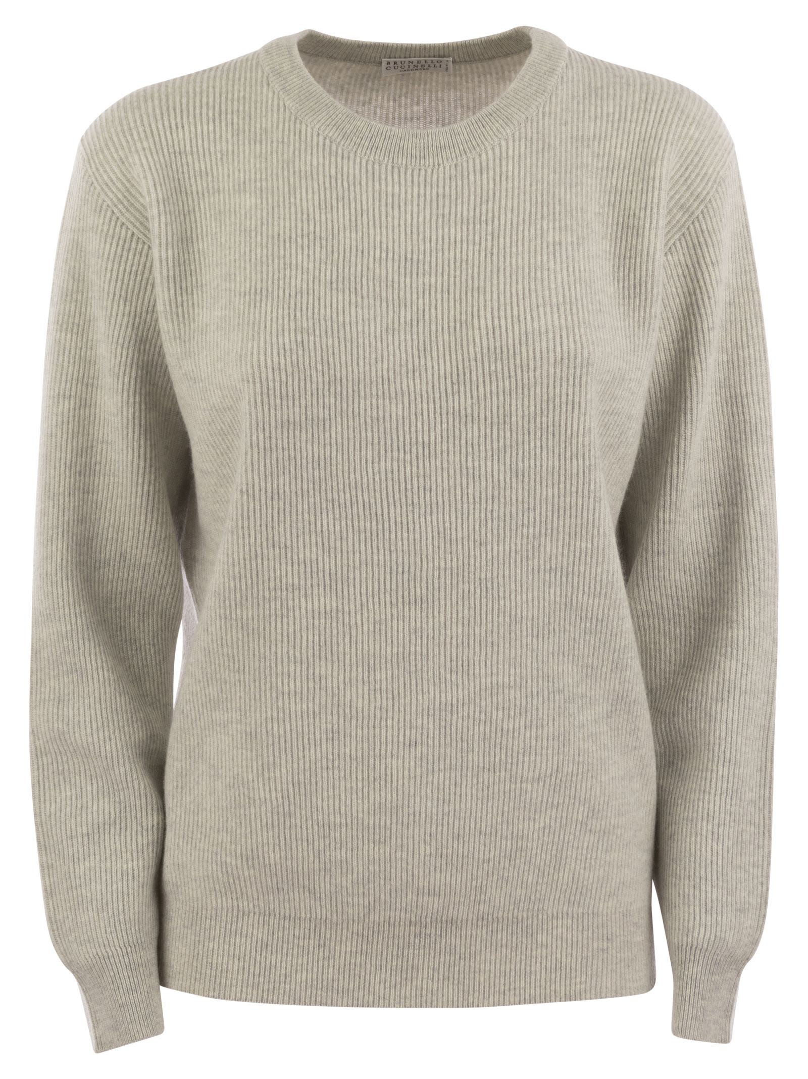Brunello Cucinelli Women English Rib Cashmere Sweater With Monile