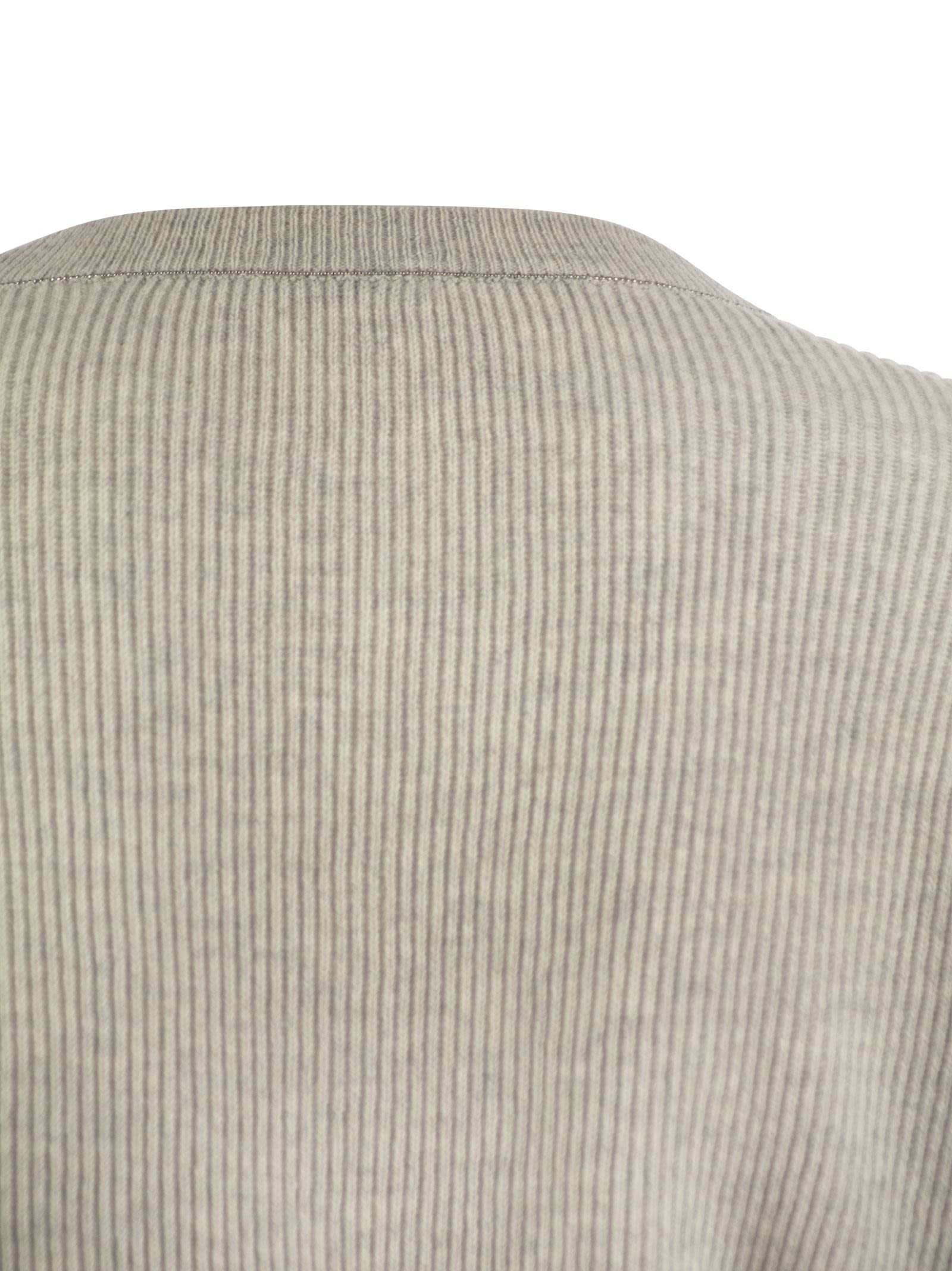 Brunello Cucinelli Women English Rib Cashmere Sweater With Monile