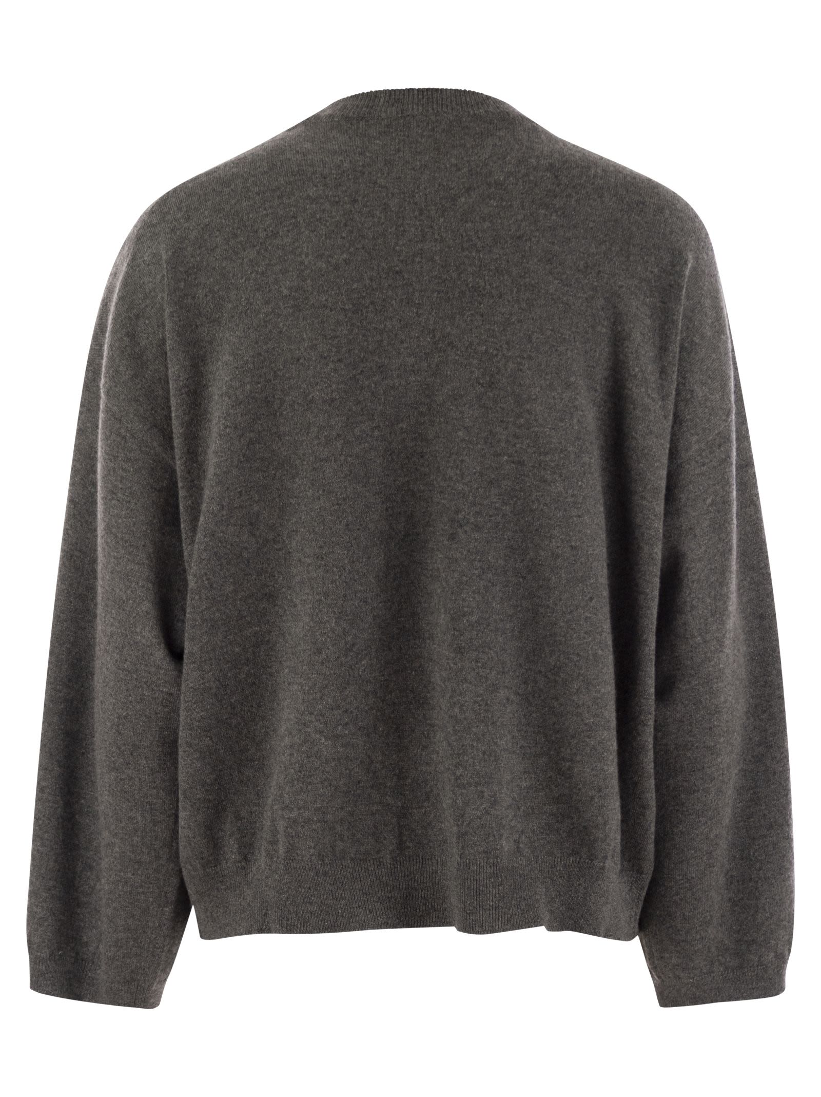 Brunello Cucinelli Women Cashmere Sweater With Breast Pocket And Necklace