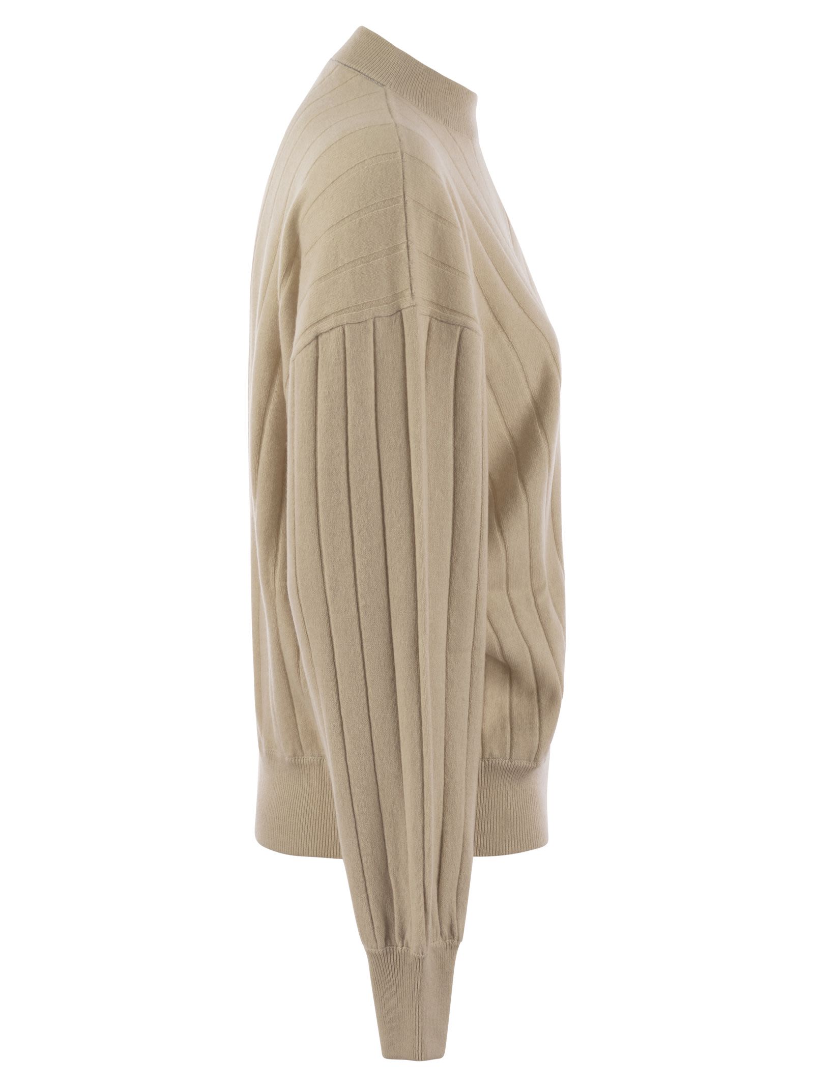 Brunello Cucinelli Women Cashmere V-Neck Sweater With Necklace