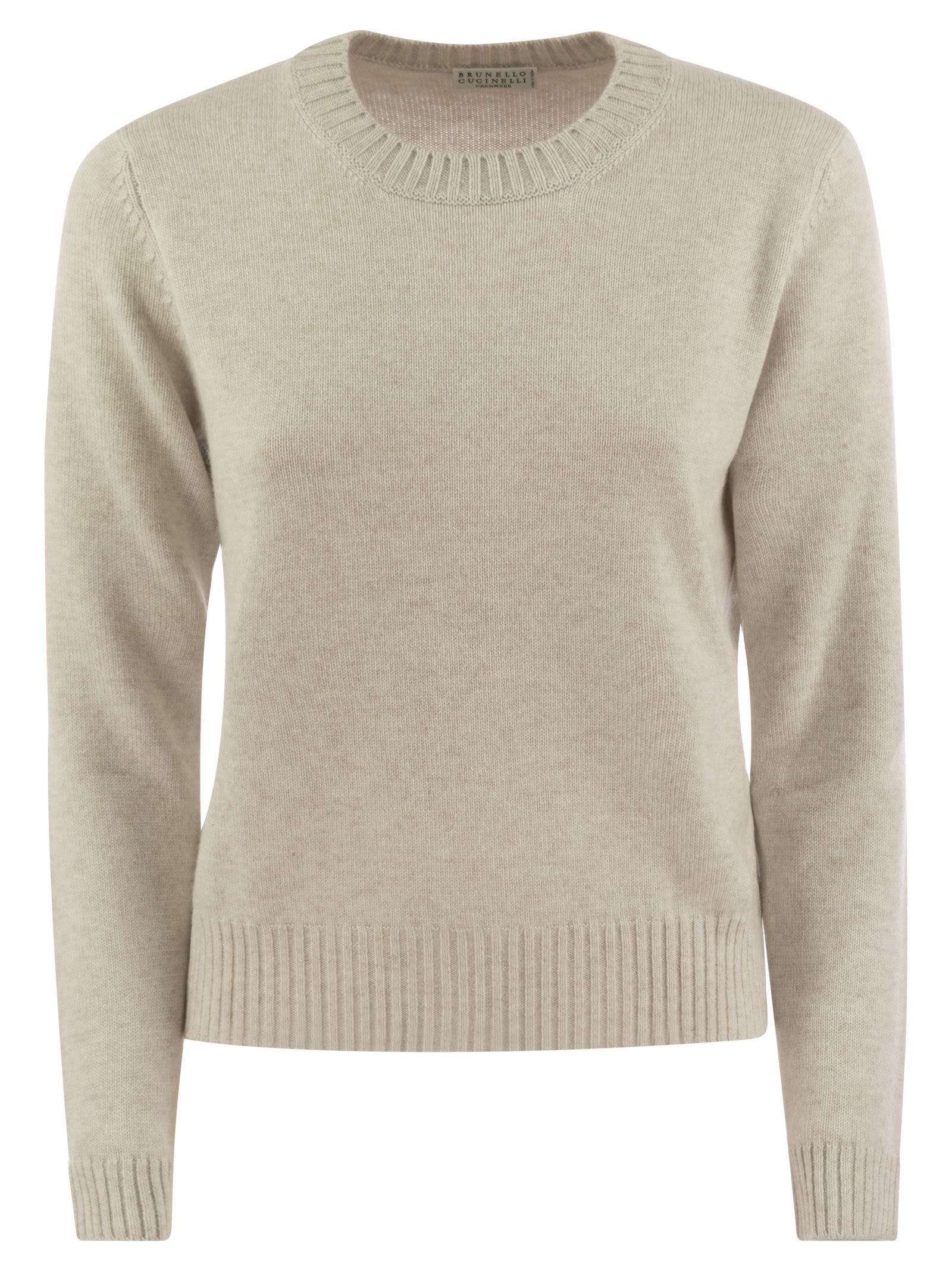 Brunello Cucinelli Women Cashmere Sweater With Shiny Cuff Details
