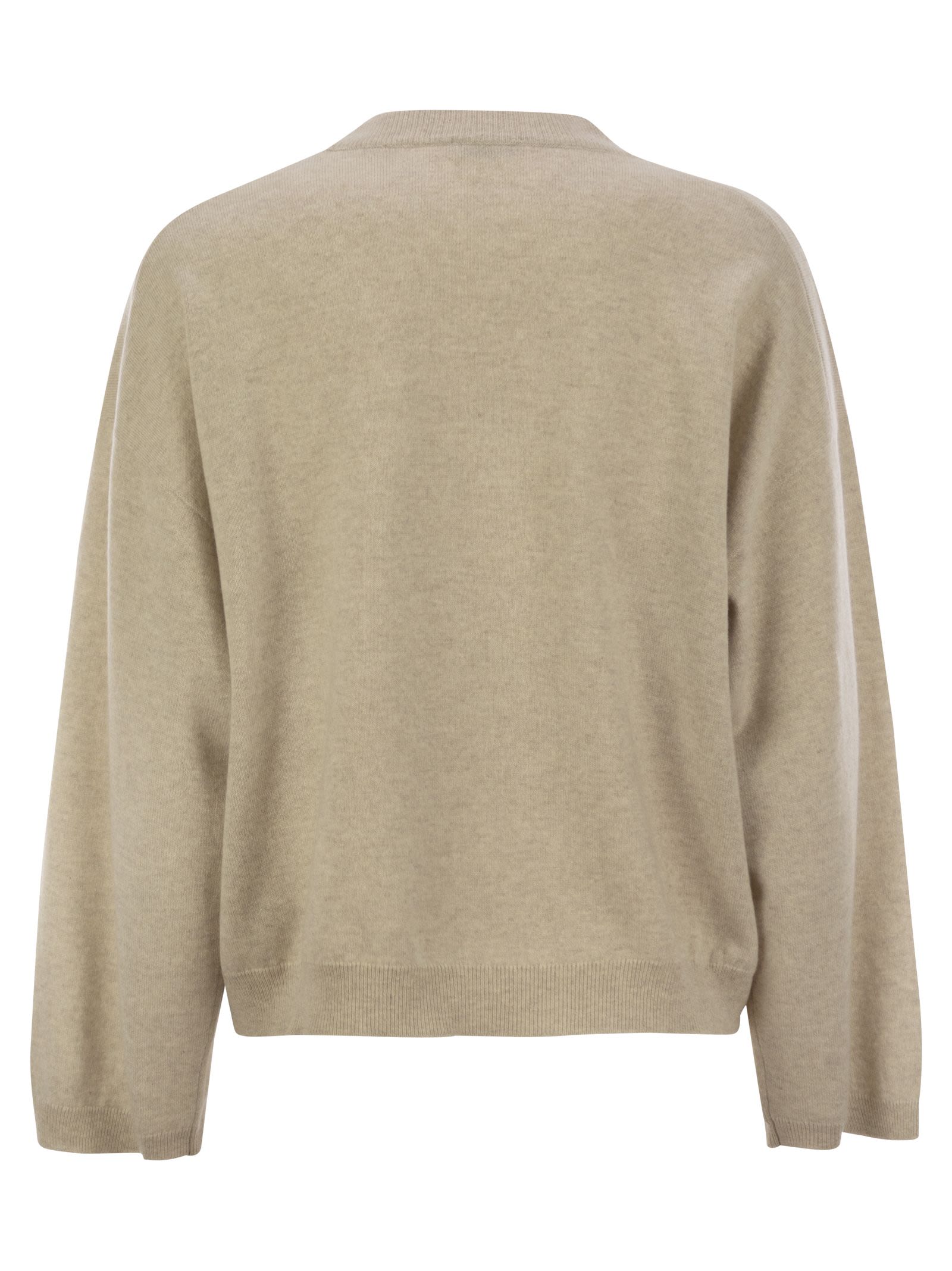 Brunello Cucinelli Women Virgin Wool, Cashmere And Silk Sweater With Shiny Pocket Detail