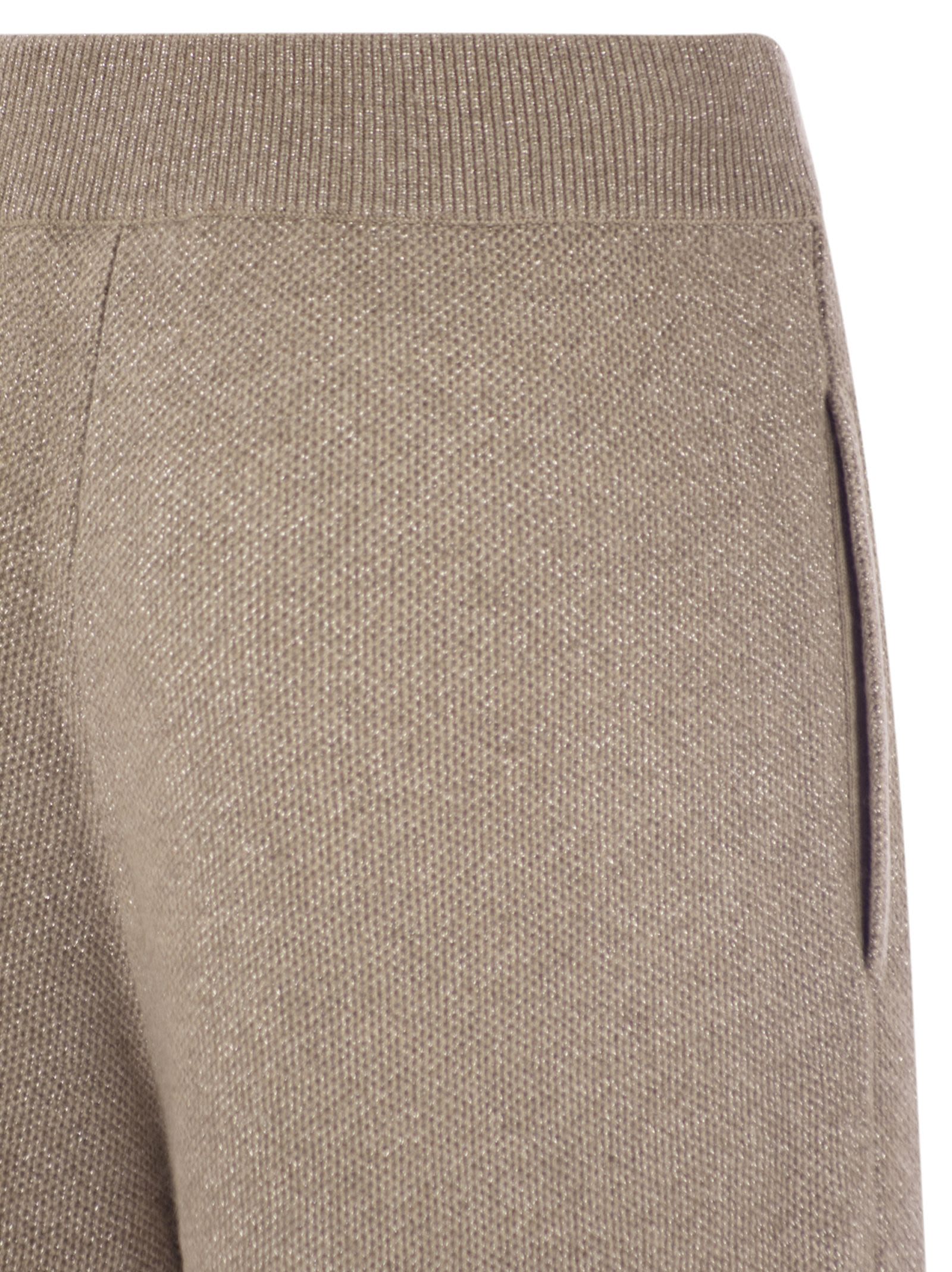 Brunello Cucinelli Women English Rib Cashmere And Viscose Knit Trousers