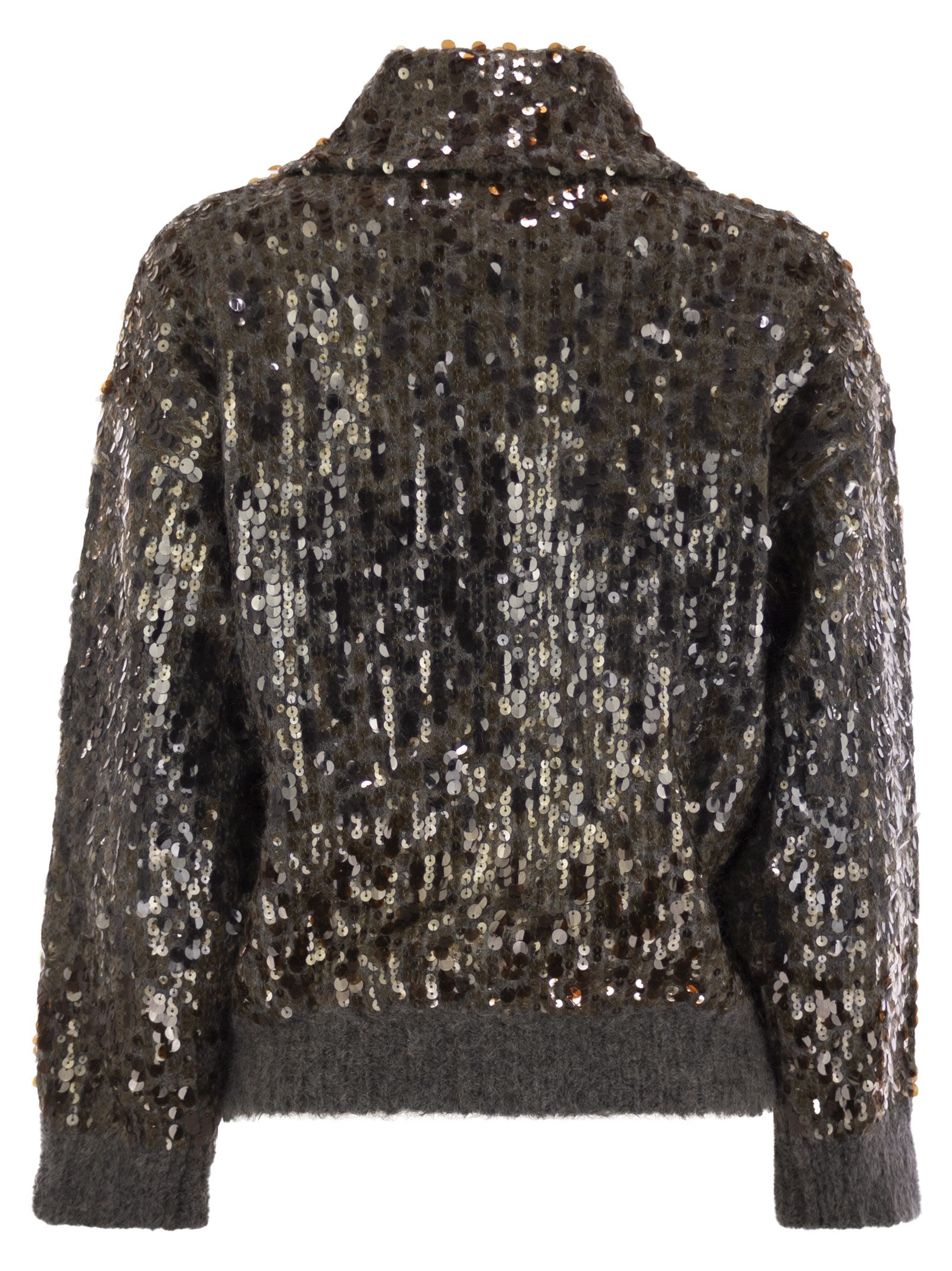 Brunello Cucinelli Women Dazzling Dégradé Embroidery Mohair And Wool Cardigan