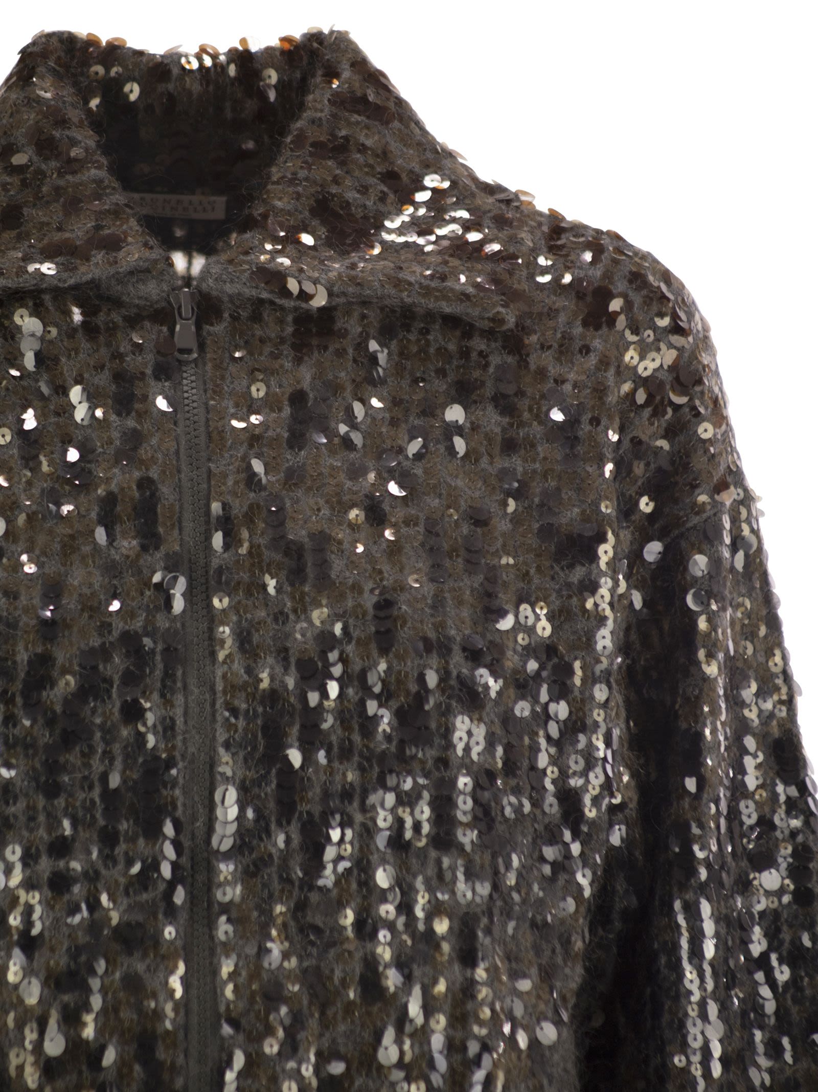 Brunello Cucinelli Women Dazzling Dégradé Embroidery Mohair And Wool Cardigan