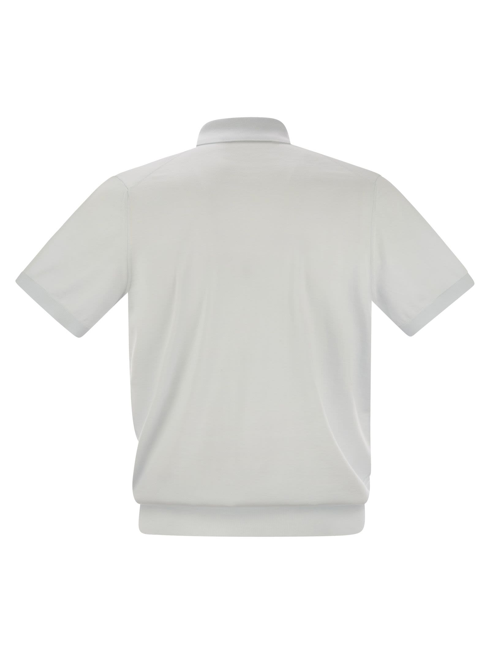 Brunello Cucinelli Men Lightweight Cotton Knit Polo Shirt