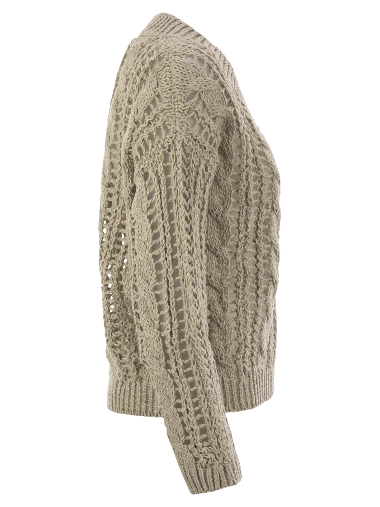 Brunello Cucinelli Women Cable & Mesh Jute And Cotton Jersey