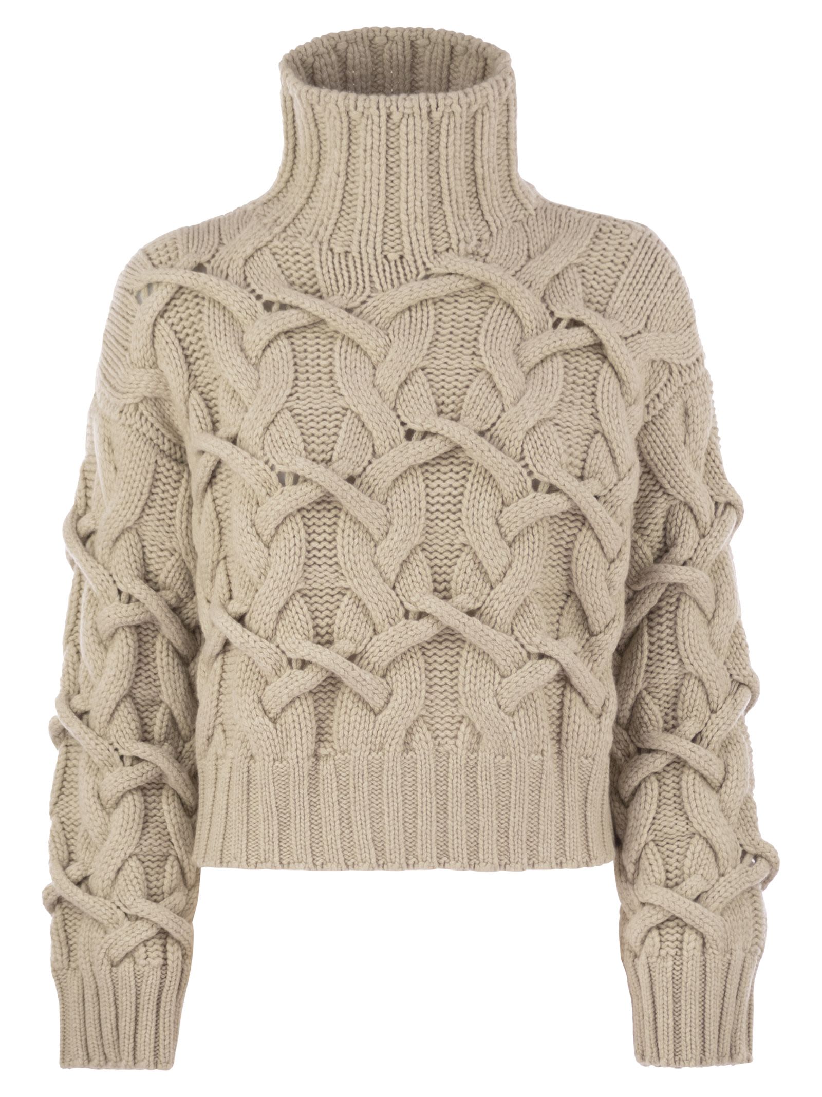 Brunello Cucinelli Women Braided High-Necked Cashmere Sweater