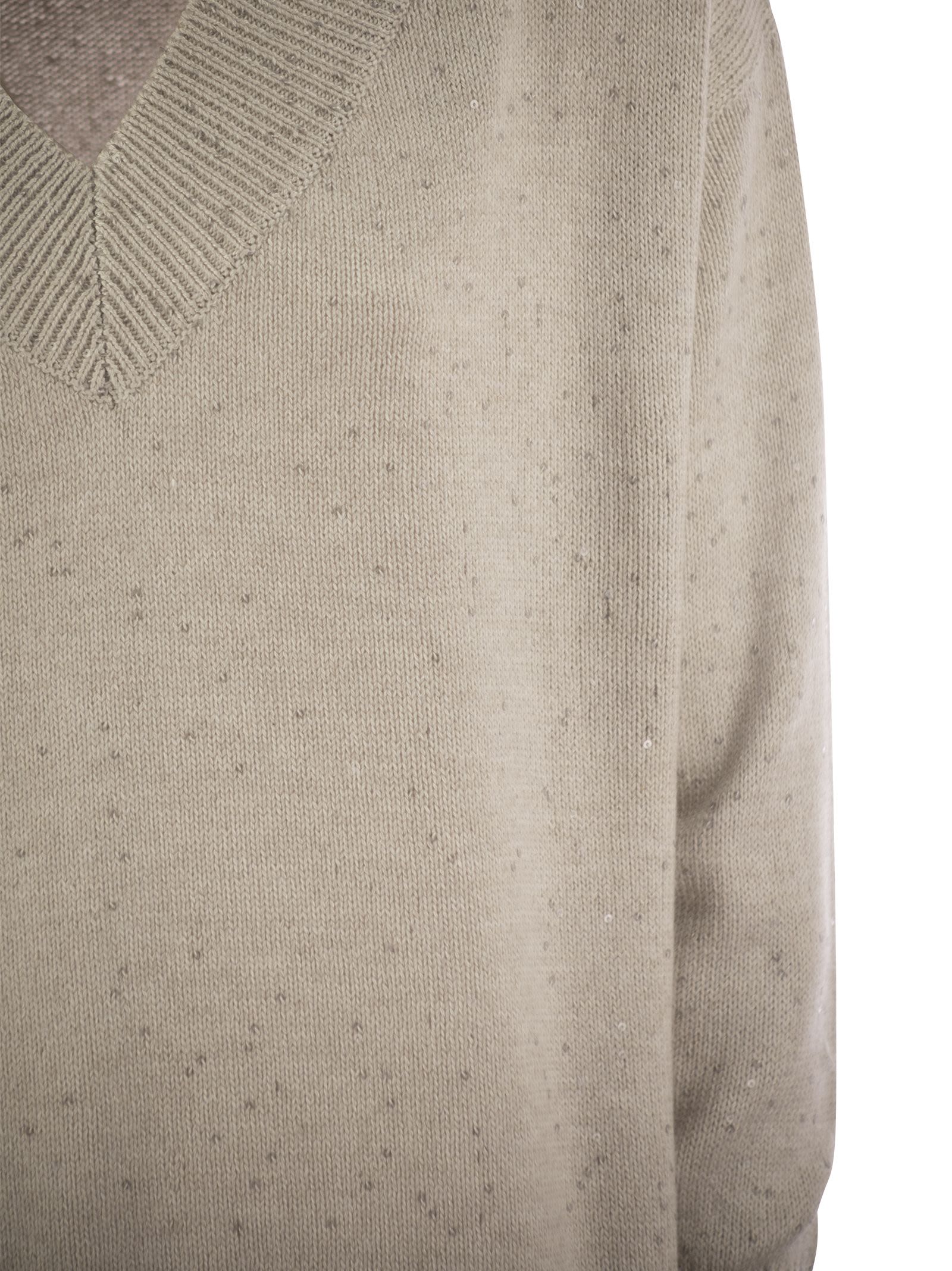 Brunello Cucinelli Women Cashmere And Silk Sweater With Micro Sequins