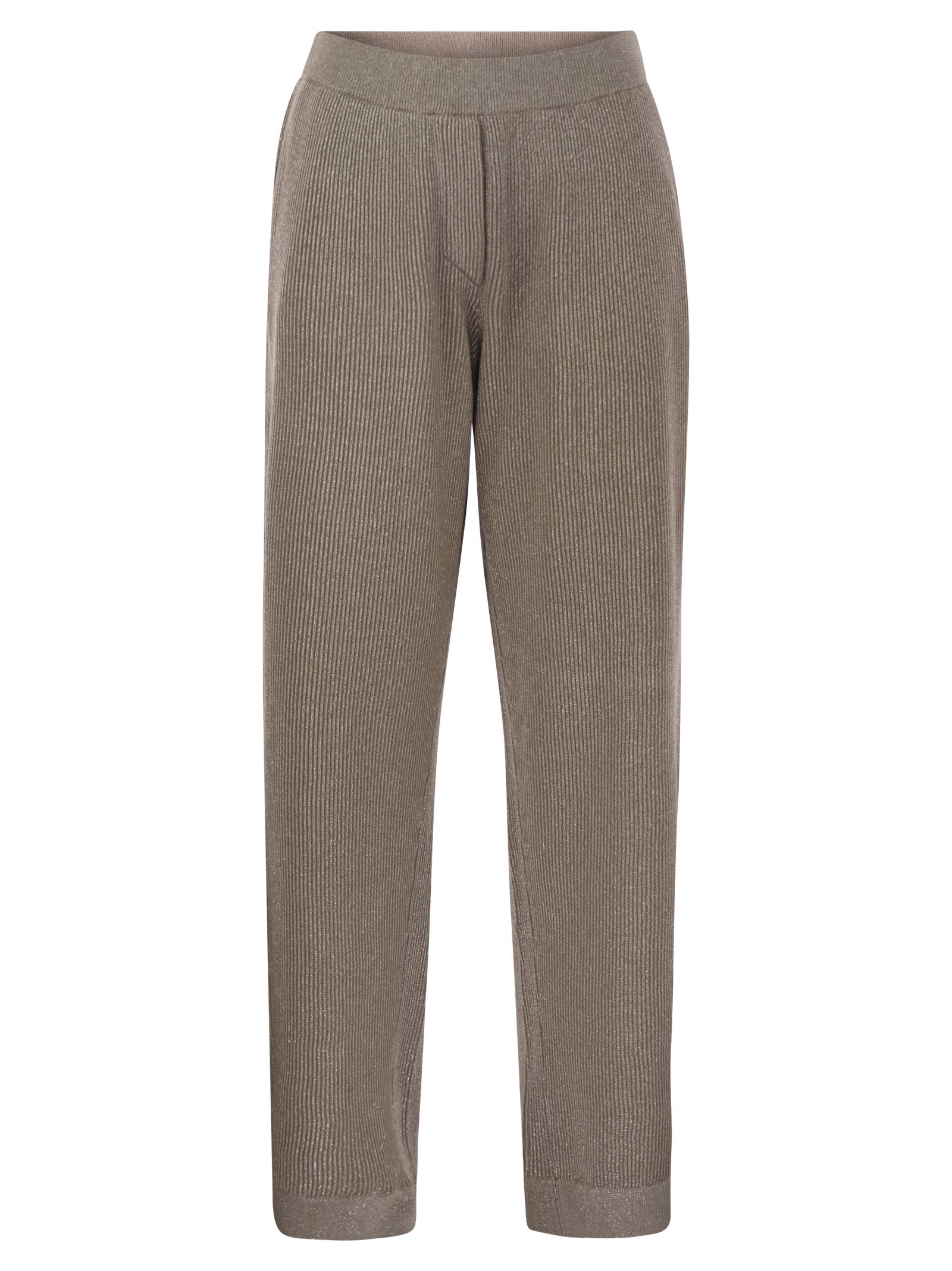 Brunello Cucinelli Women English Rib Cotton And Viscose Pants