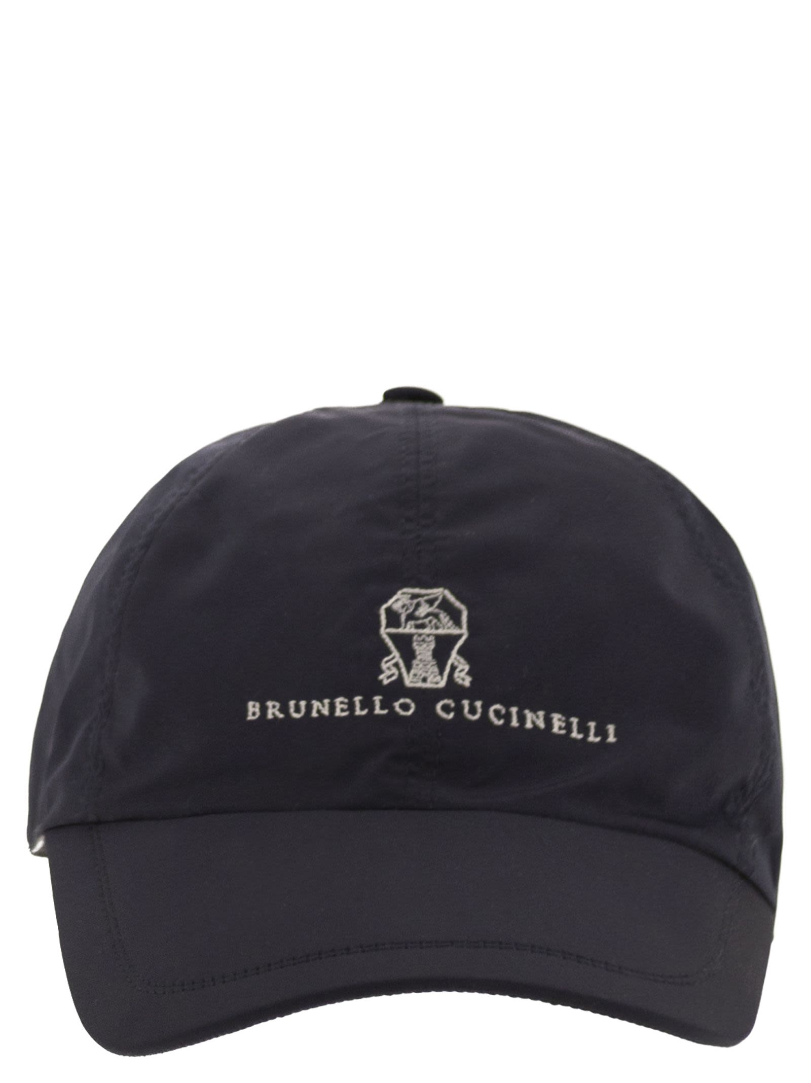 Brunello Cucinelli Men Water-Repellent Microfibre Baseball Cap With Embroidered Logo