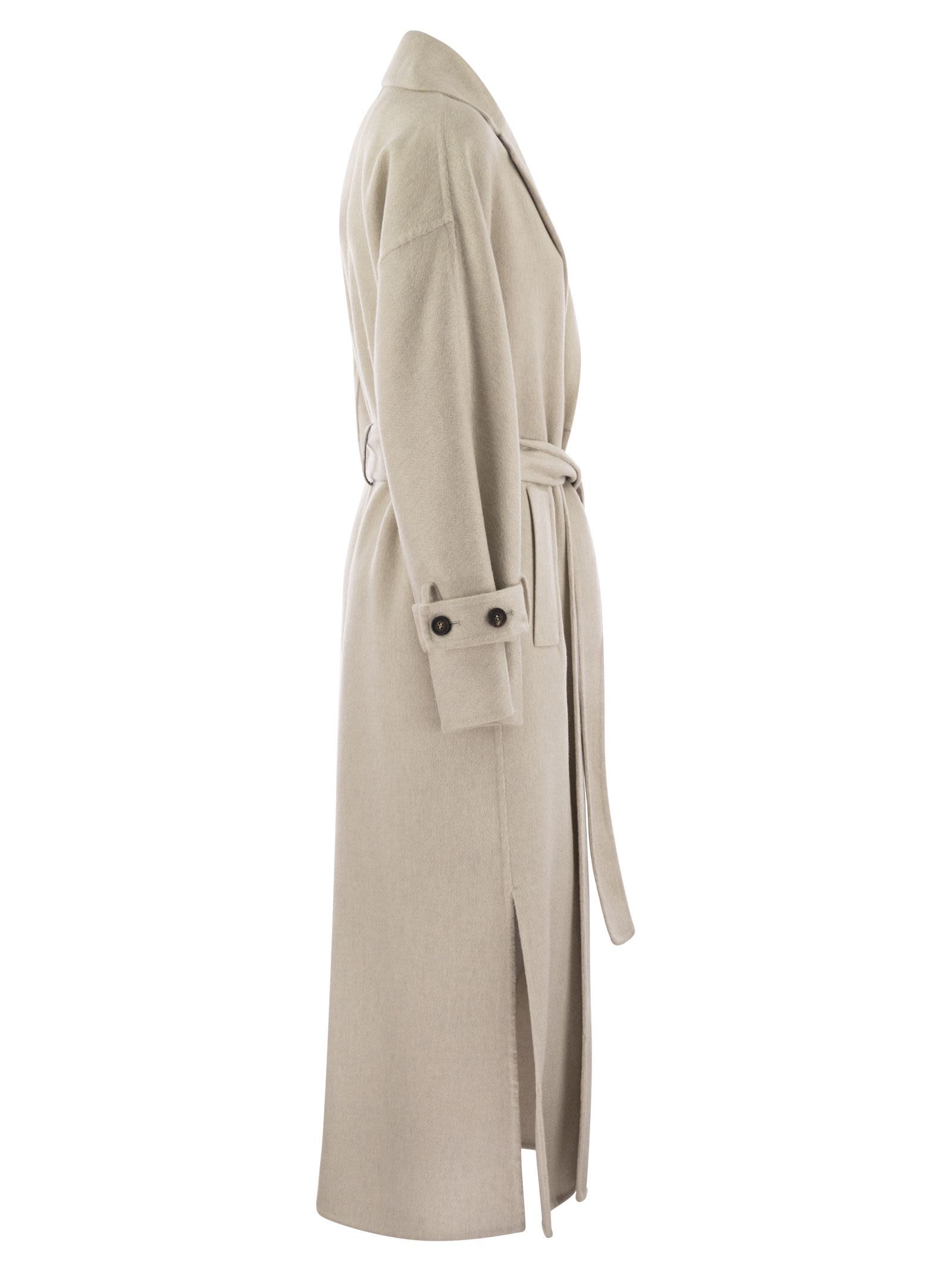 Brunello Cucinelli Women Cashmere Coat With Jewel Detail
