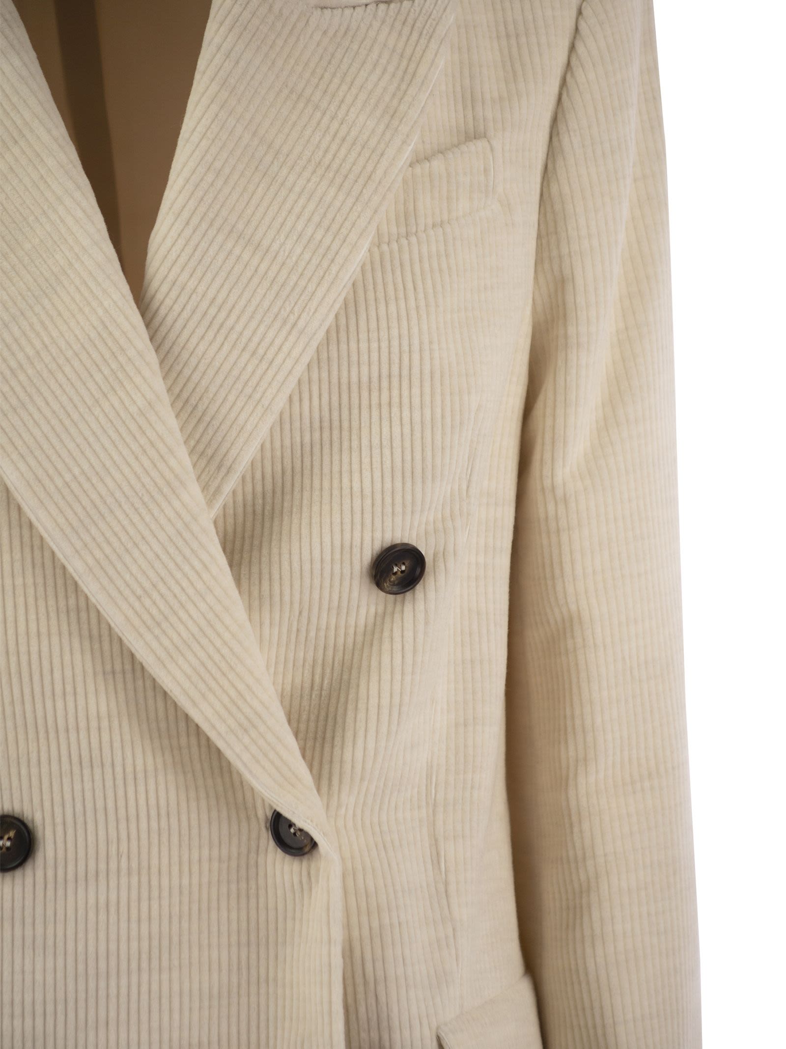 Brunello Cucinelli Women Viscose And Cotton Corduroy Jacket With Necklace