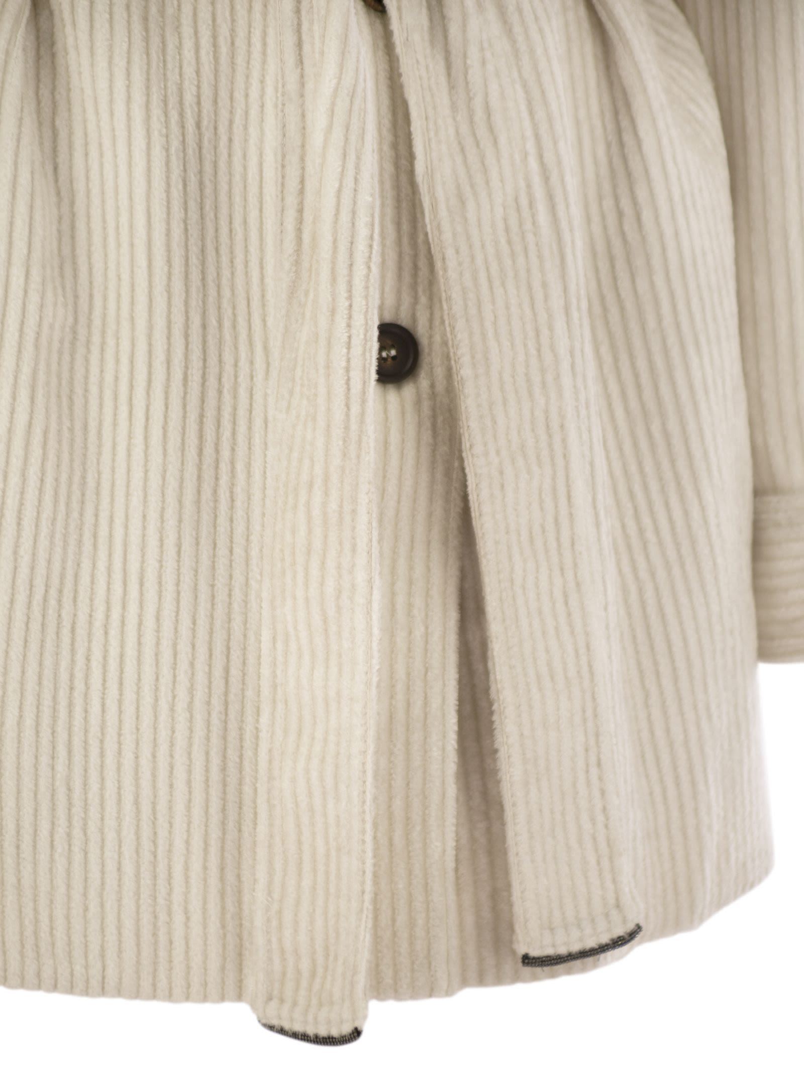 Brunello Cucinelli Women Corduroy Safari-Style Jacket With Jewellery