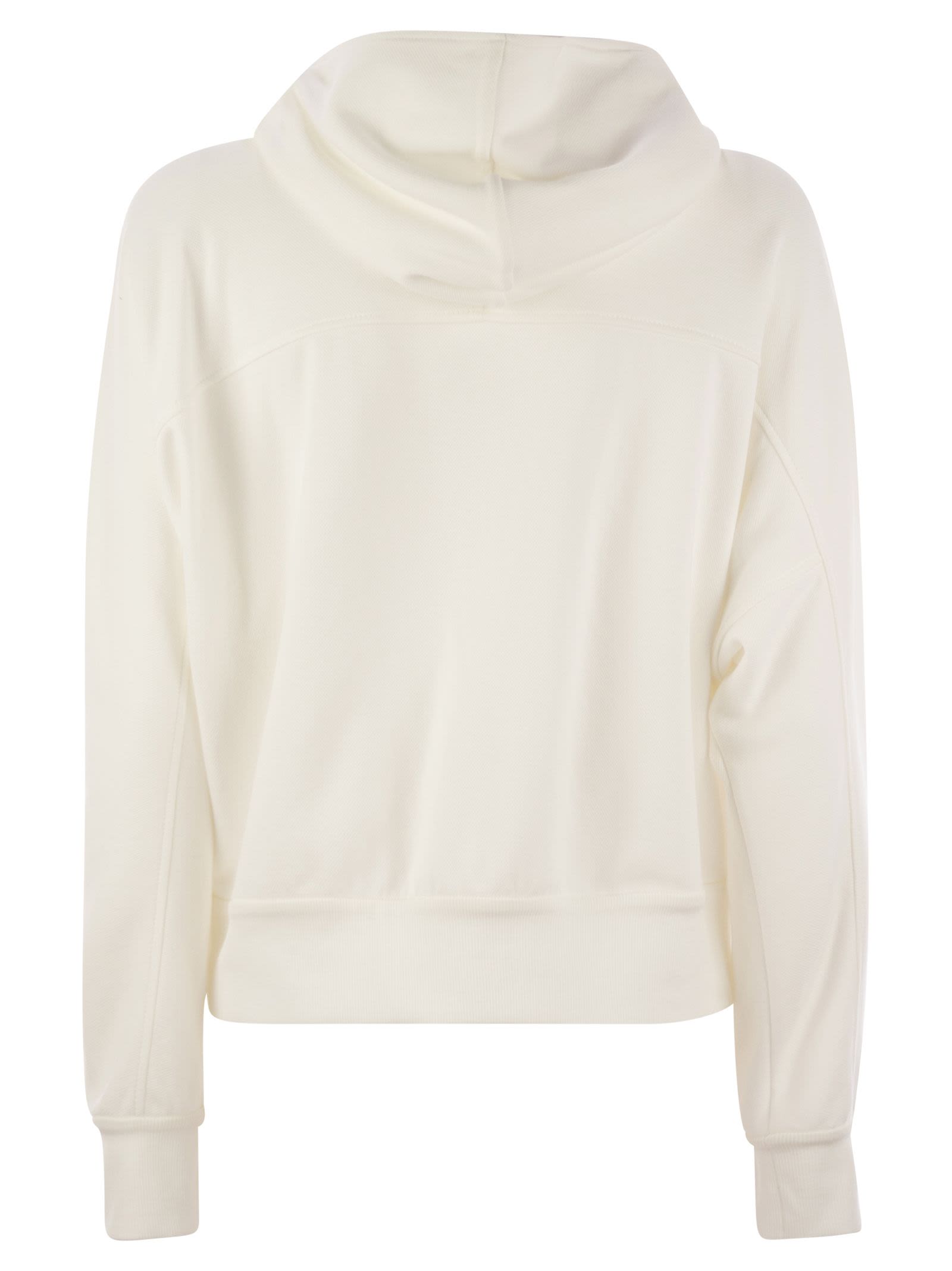 Brunello Cucinelli Women Hooded Techno Cotton Pique Topwear With Logo