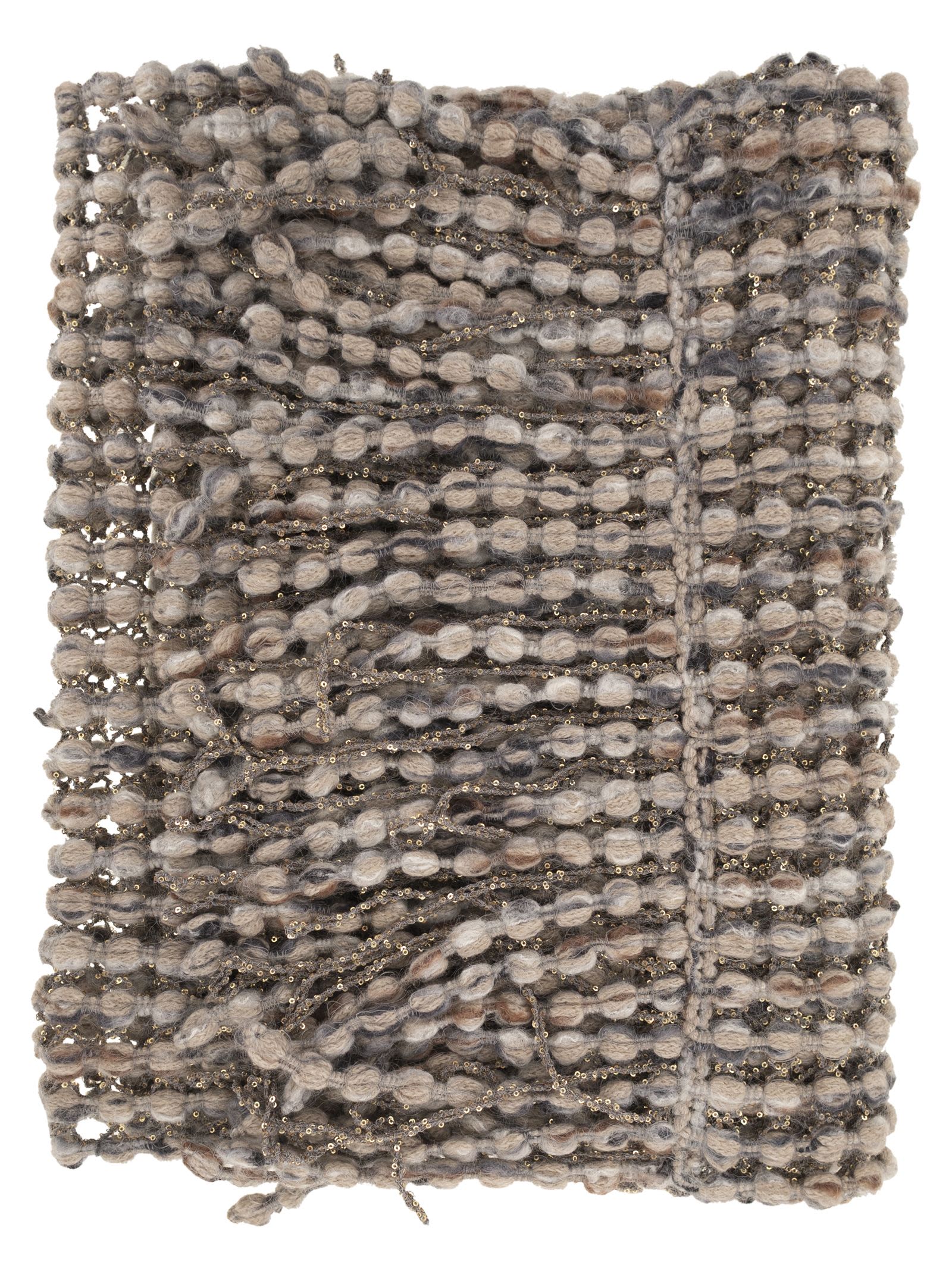 Brunello Cucinelli Women Balloon Net Embroidery Knit Scarf Of Virgin Wool, Cashmere And Mohair