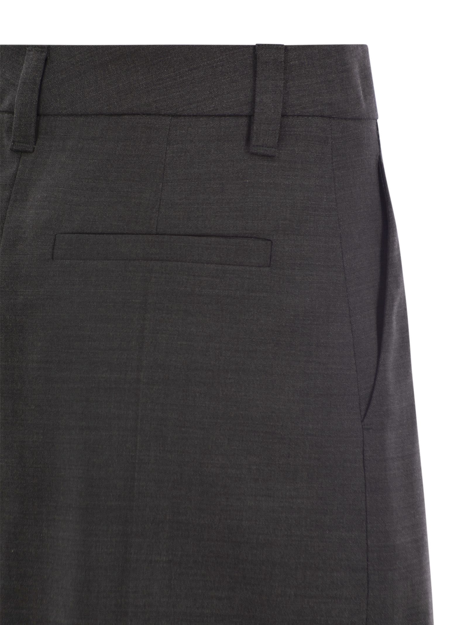 Brunello Cucinelli Women Sartorial Long Skirt In Virgin Wool Canvas