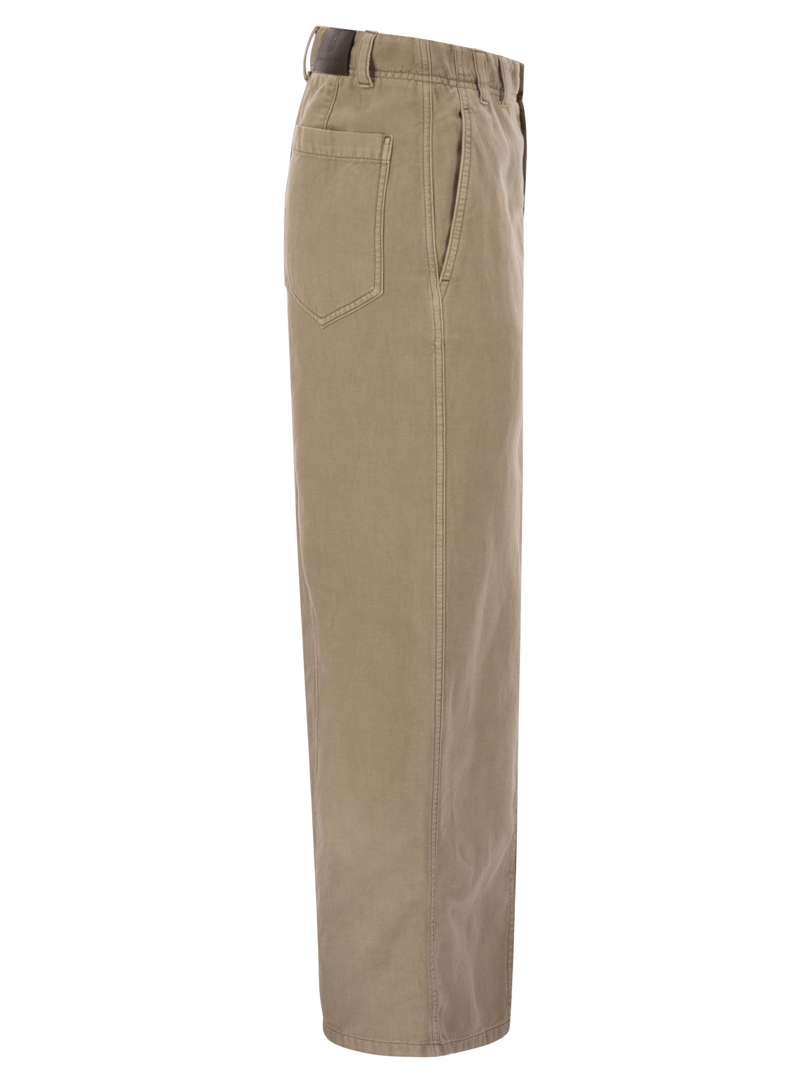 Brunello Cucinelli Women Chino Skirt In Garment-Dyed Cotton And Linen Cover