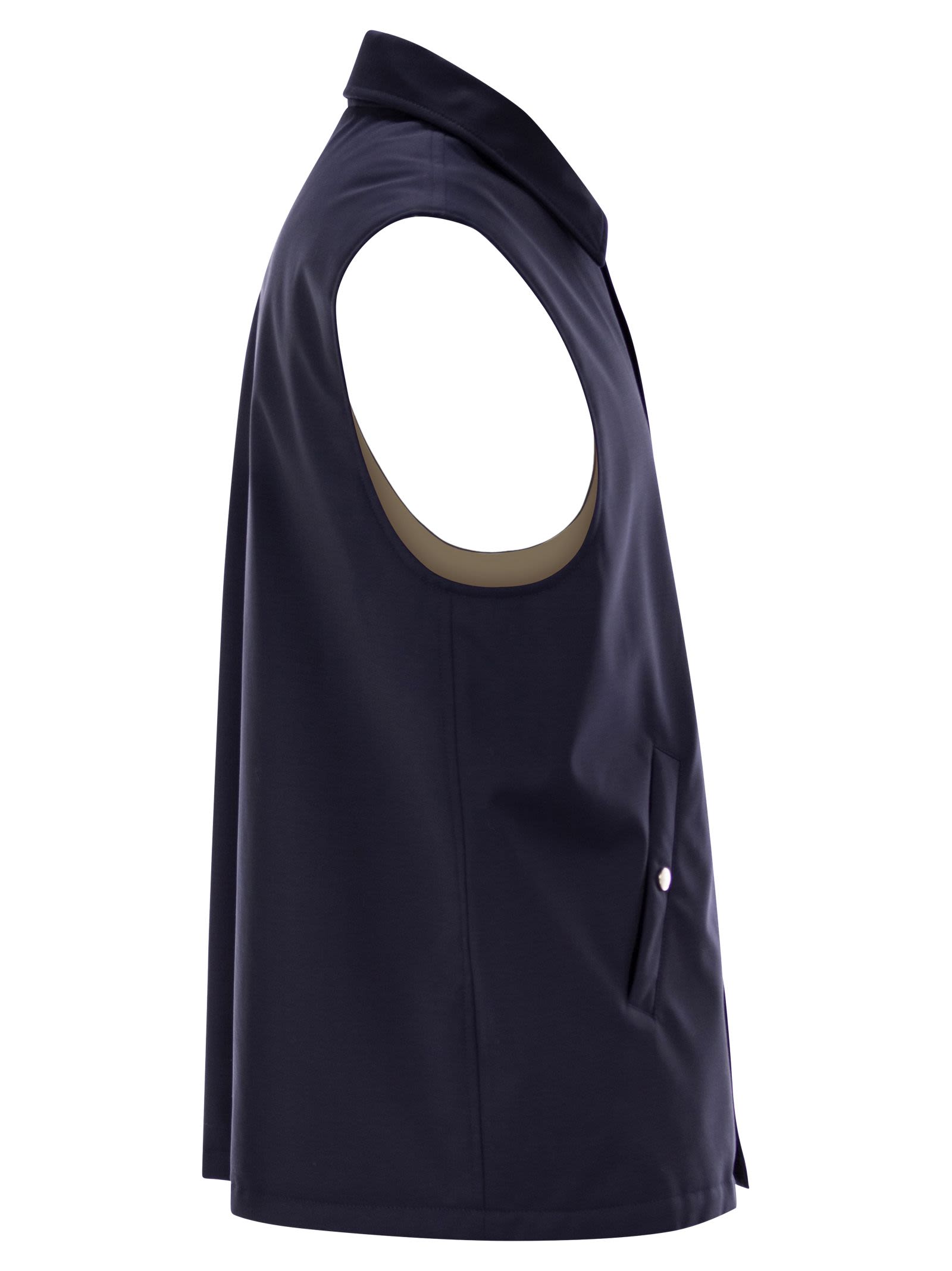 Brunello Cucinelli Men Sleeveless Jacket In Virgin Wool