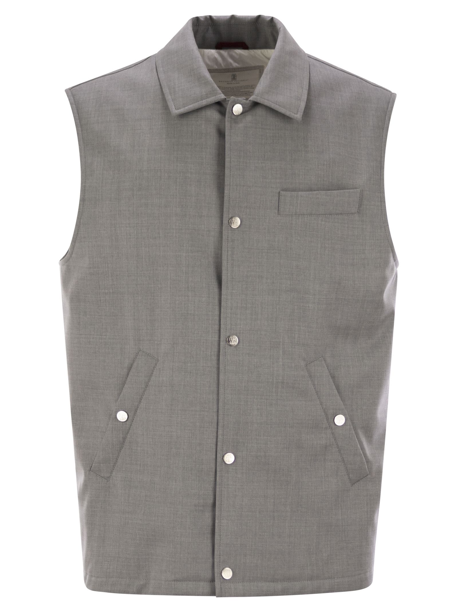 Brunello Cucinelli Men Sleeveless Jacket In Virgin Wool