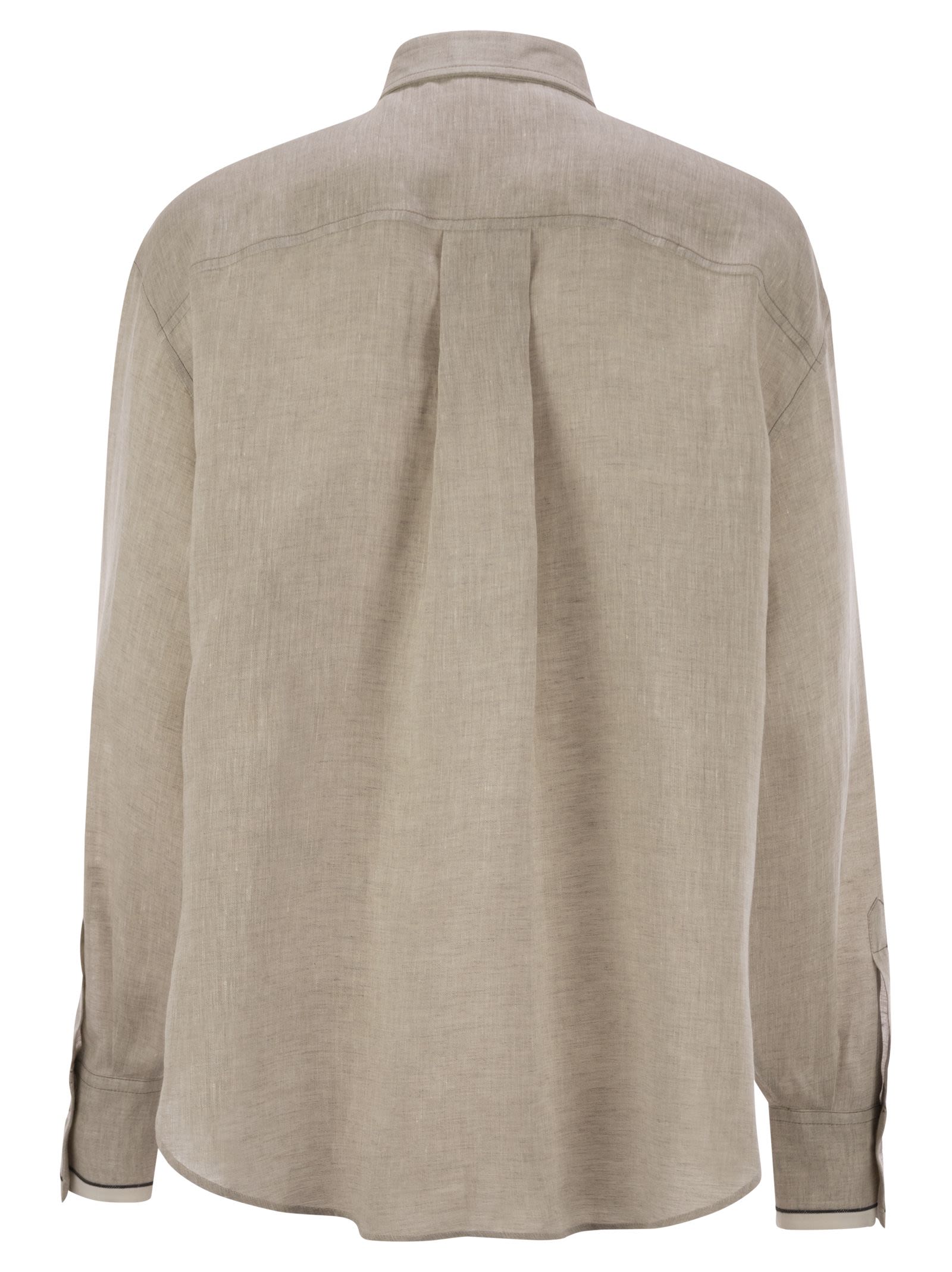 Brunello Cucinelli Women Linen Shirt With Shiny Cuffs