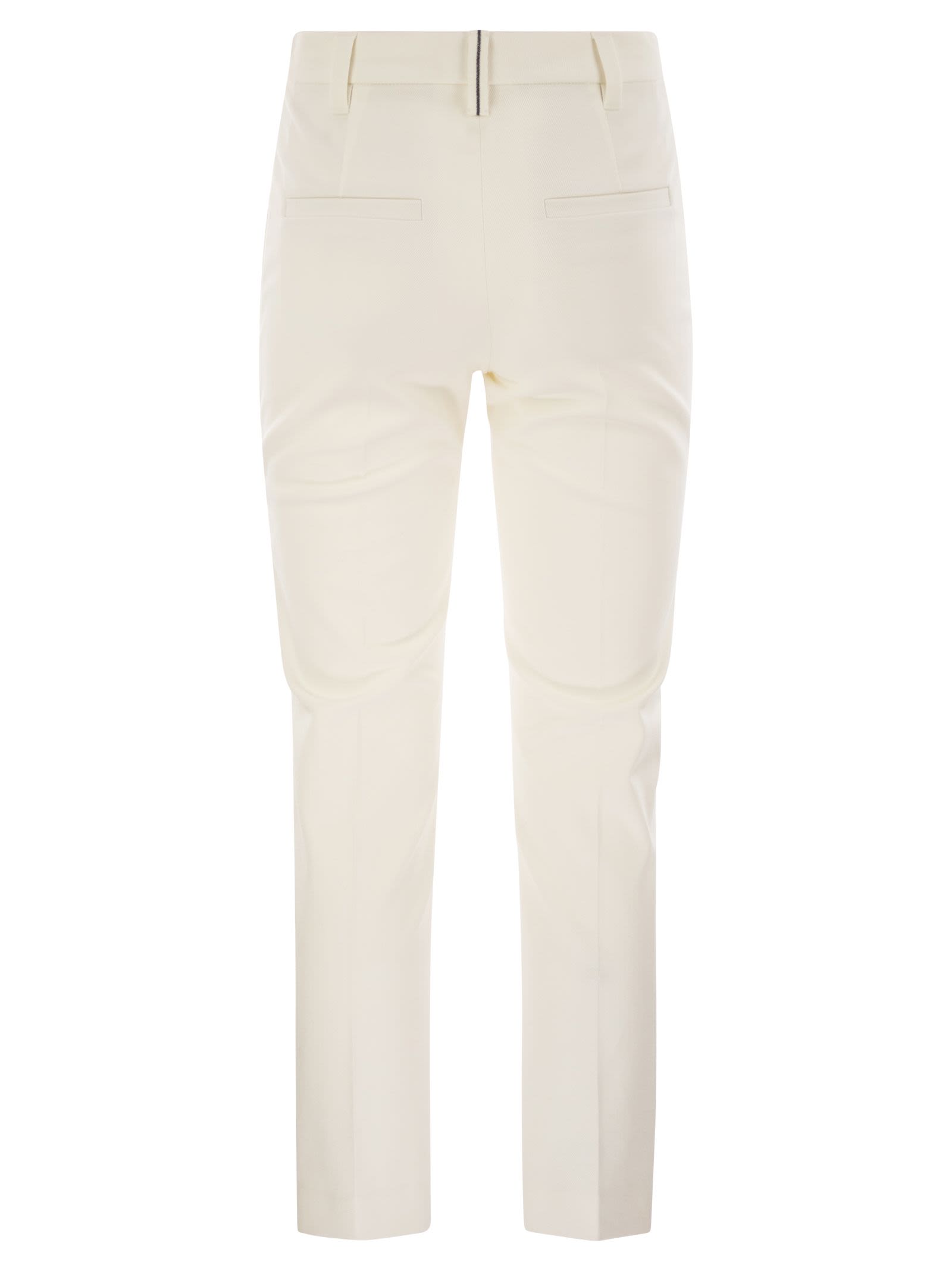 Brunello Cucinelli Women Cigarette Trousers In Stretch Cotton